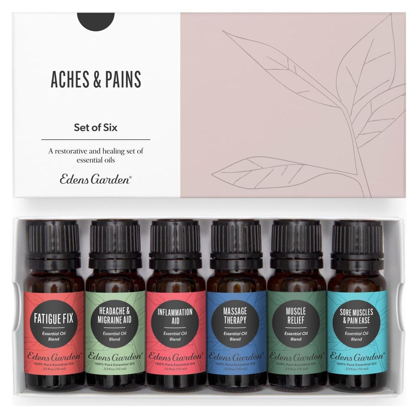 Set de Aceites Esenciales Edens Garden 10 ml - Alivio Muscular y Relajación