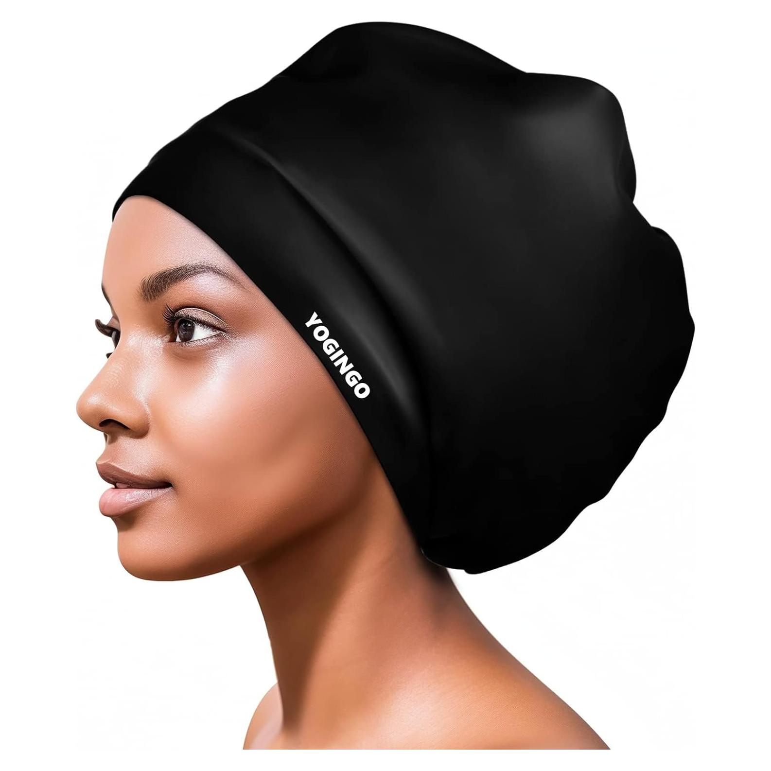Gorro de Natación Silicona YOGINGO Extra Grande Unisex Negro