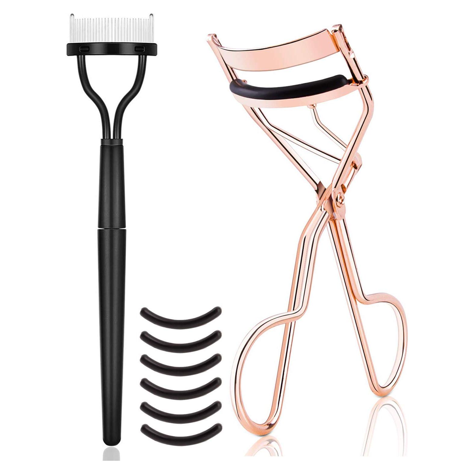 Kit Rizador de Pestañas TPPICK Oro Rosa 3 en 1 con Peine