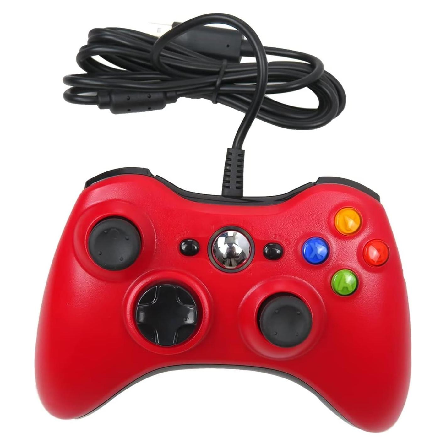 Gamepad USB con Cable USonline911 para Xbox 360 y PC Rojo