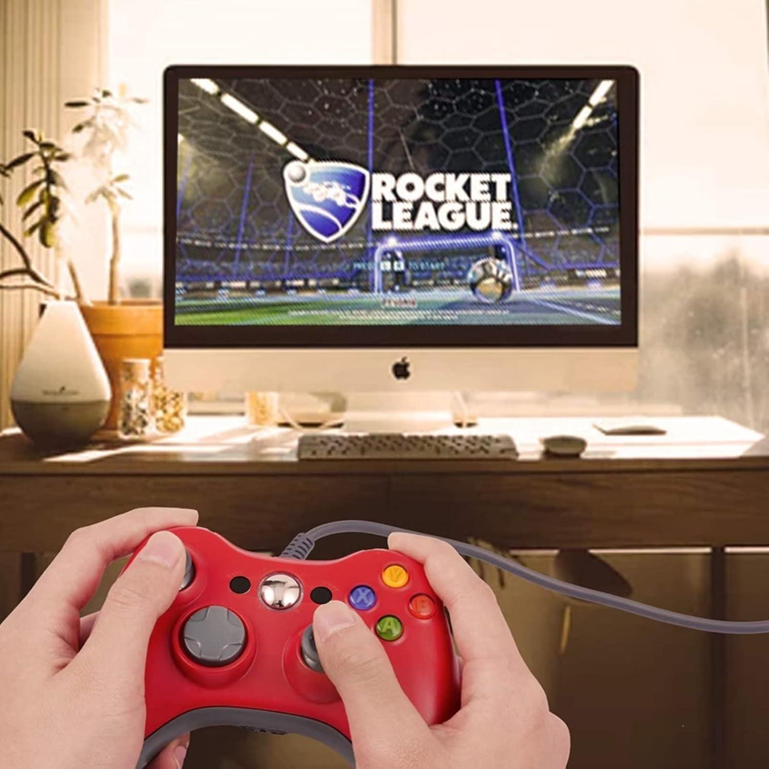 Gamepad USB con Cable USonline911 para Xbox 360 y PC Rojo