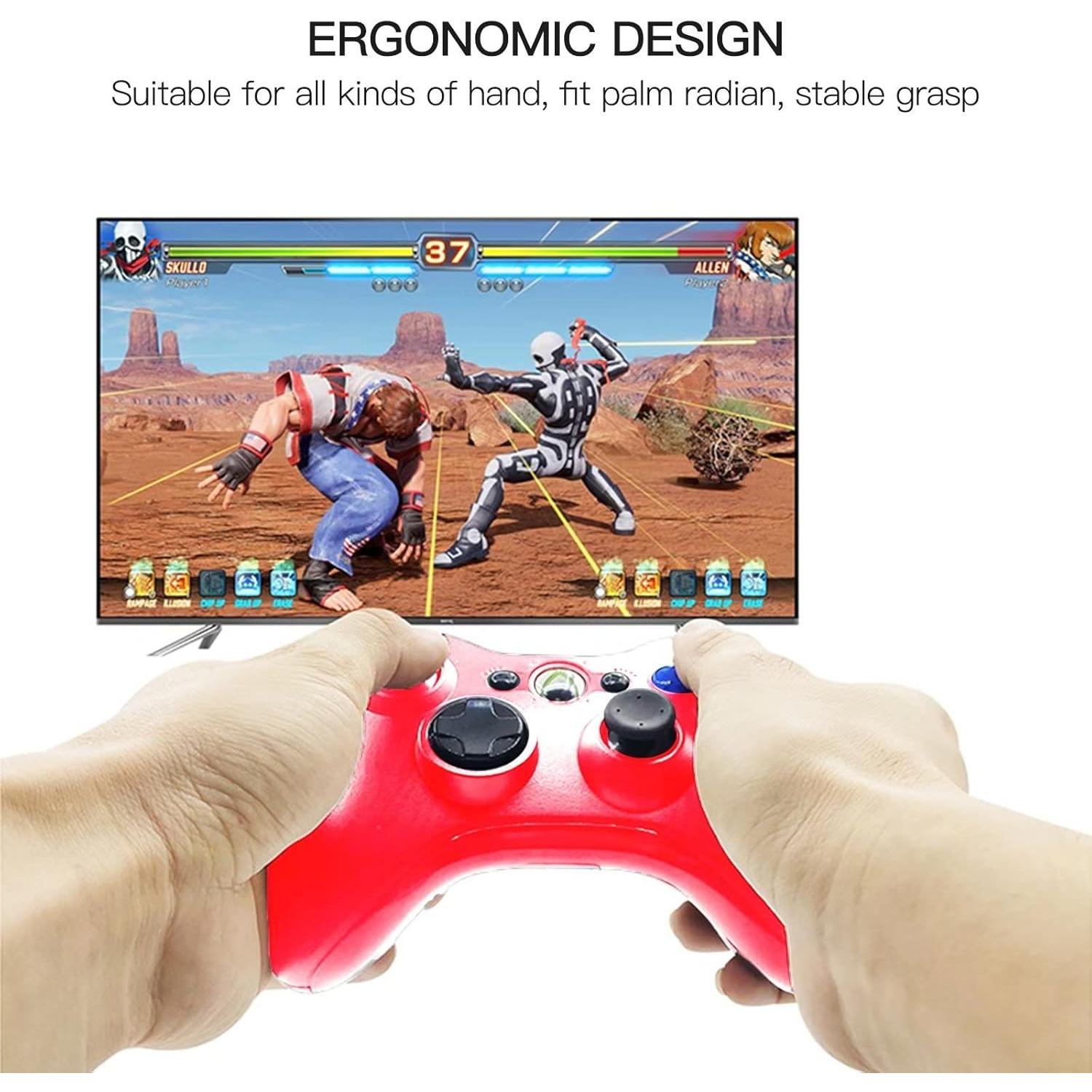 Gamepad USB con Cable USonline911 para Xbox 360 y PC Rojo