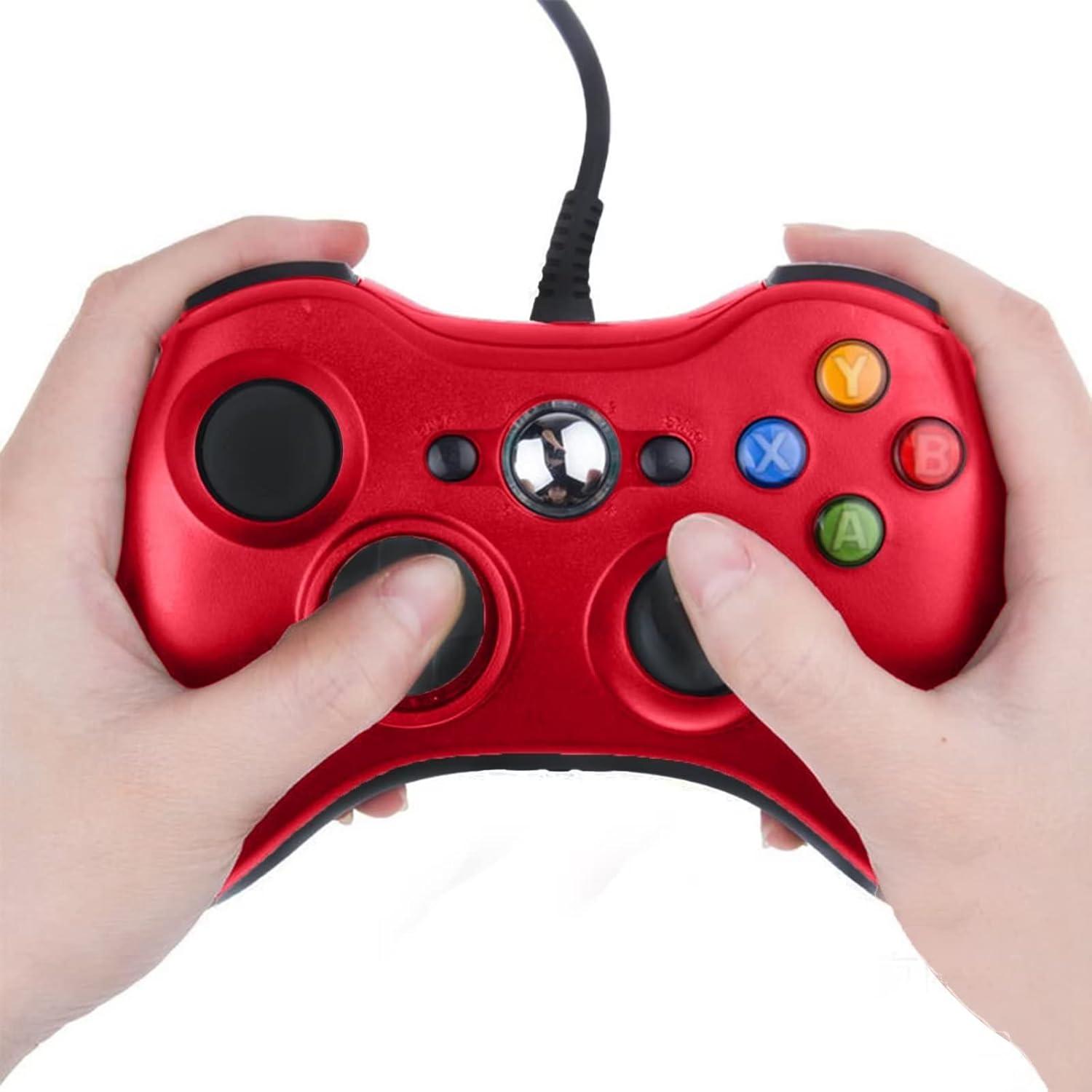 Gamepad USB con Cable USonline911 para Xbox 360 y PC Rojo