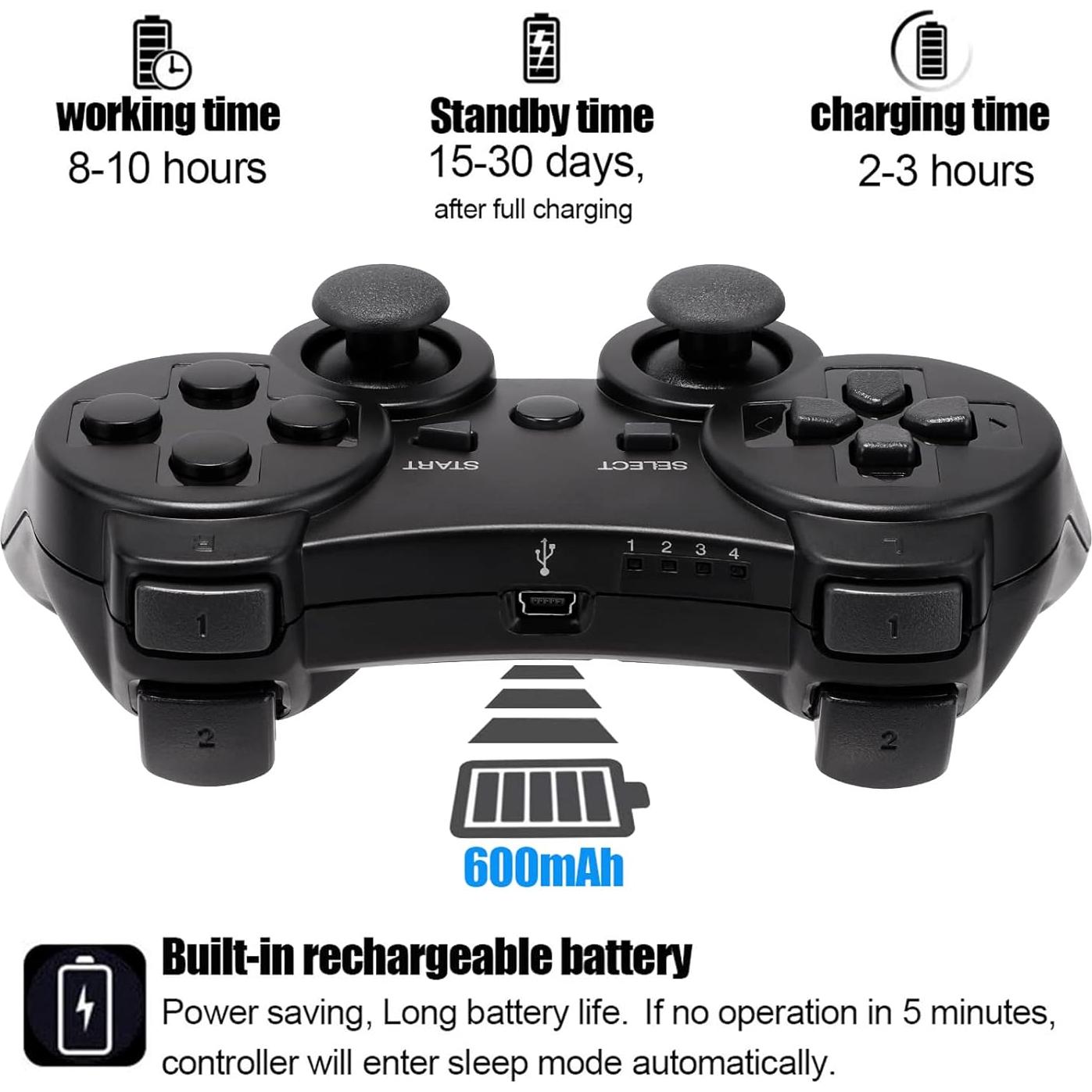 Controladores Inalámbricos PS3 Ceozon - Paquete de 2 con Cables