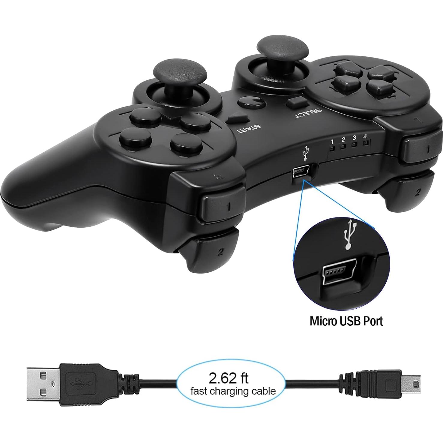 Controladores Inalámbricos PS3 Ceozon - Paquete de 2 con Cables