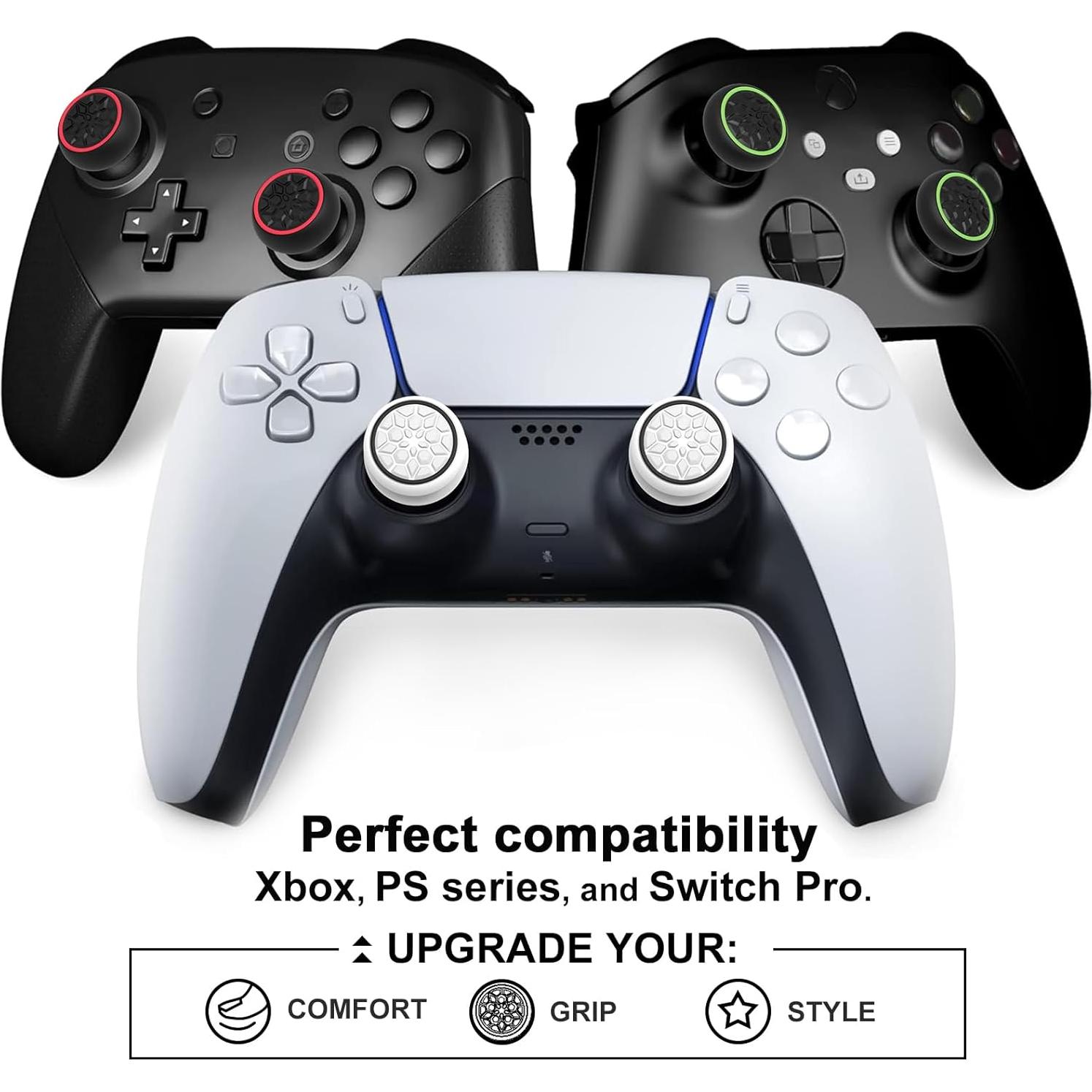 Tapas de Joystick AMOACCESSORIES 6 Pzas Silicona Diamante PS5 PS4 Xbox