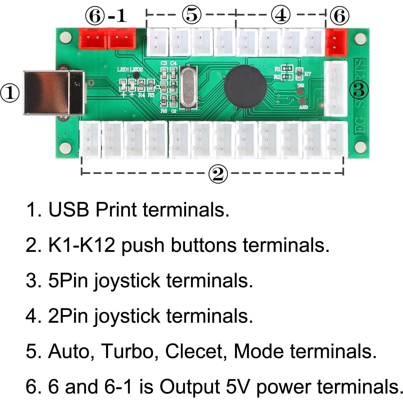 Codificador USB Sin Retraso EG STARTS para Joystick y Botones LED