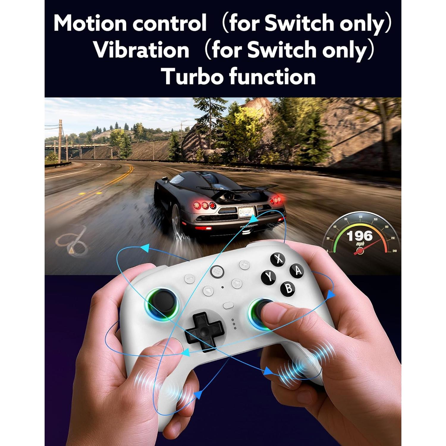 Controlador Bluetooth Ultimate 2 8Bitdo para Switch y PC - Blanco