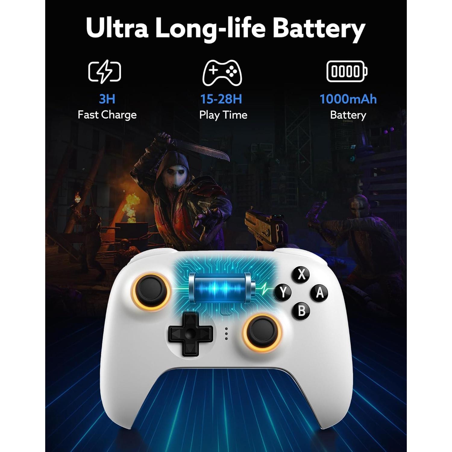 Controlador Bluetooth Ultimate 2 8Bitdo para Switch y PC - Blanco