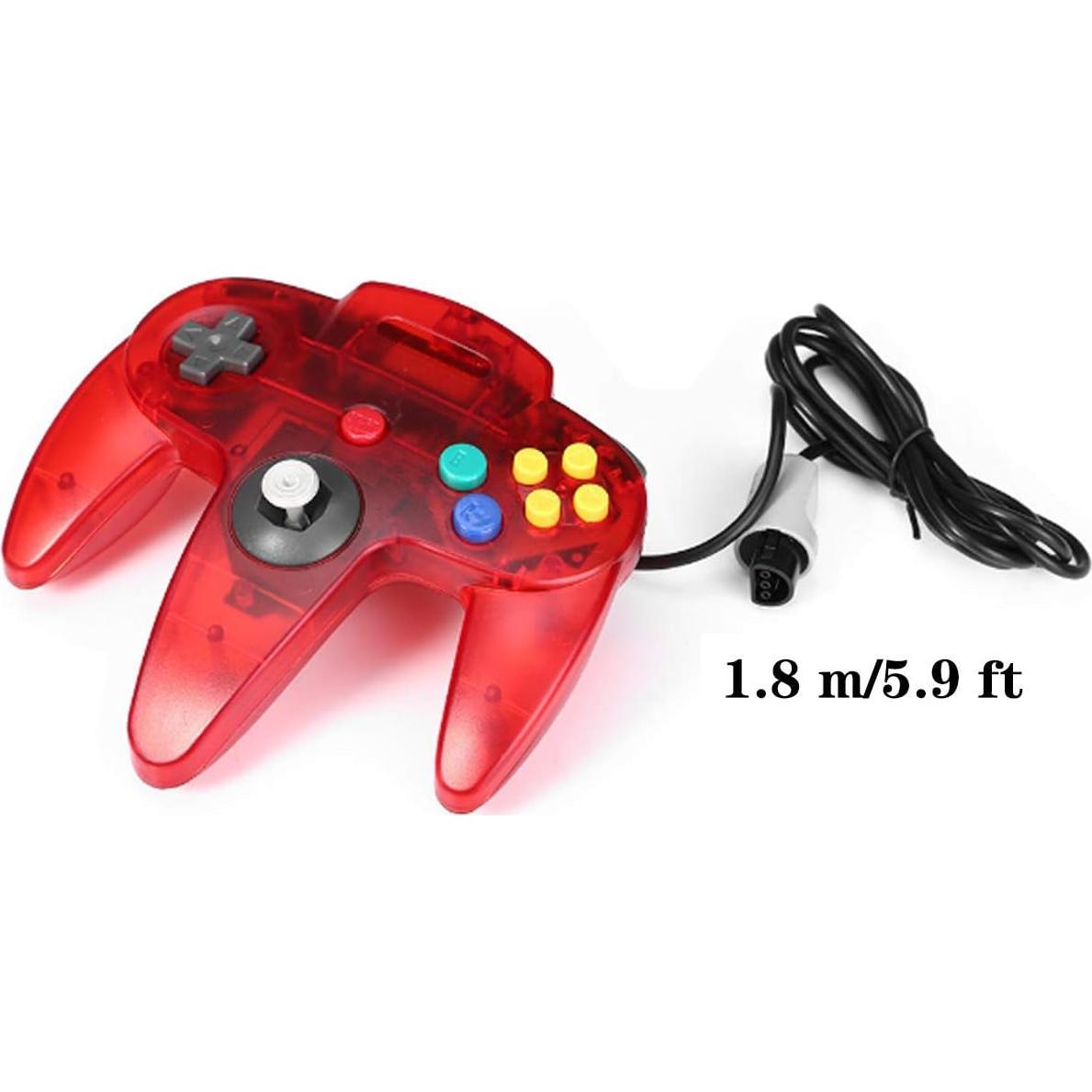 Controlador N64 ZeroStory Con Cable Rojo y Verde Transparente