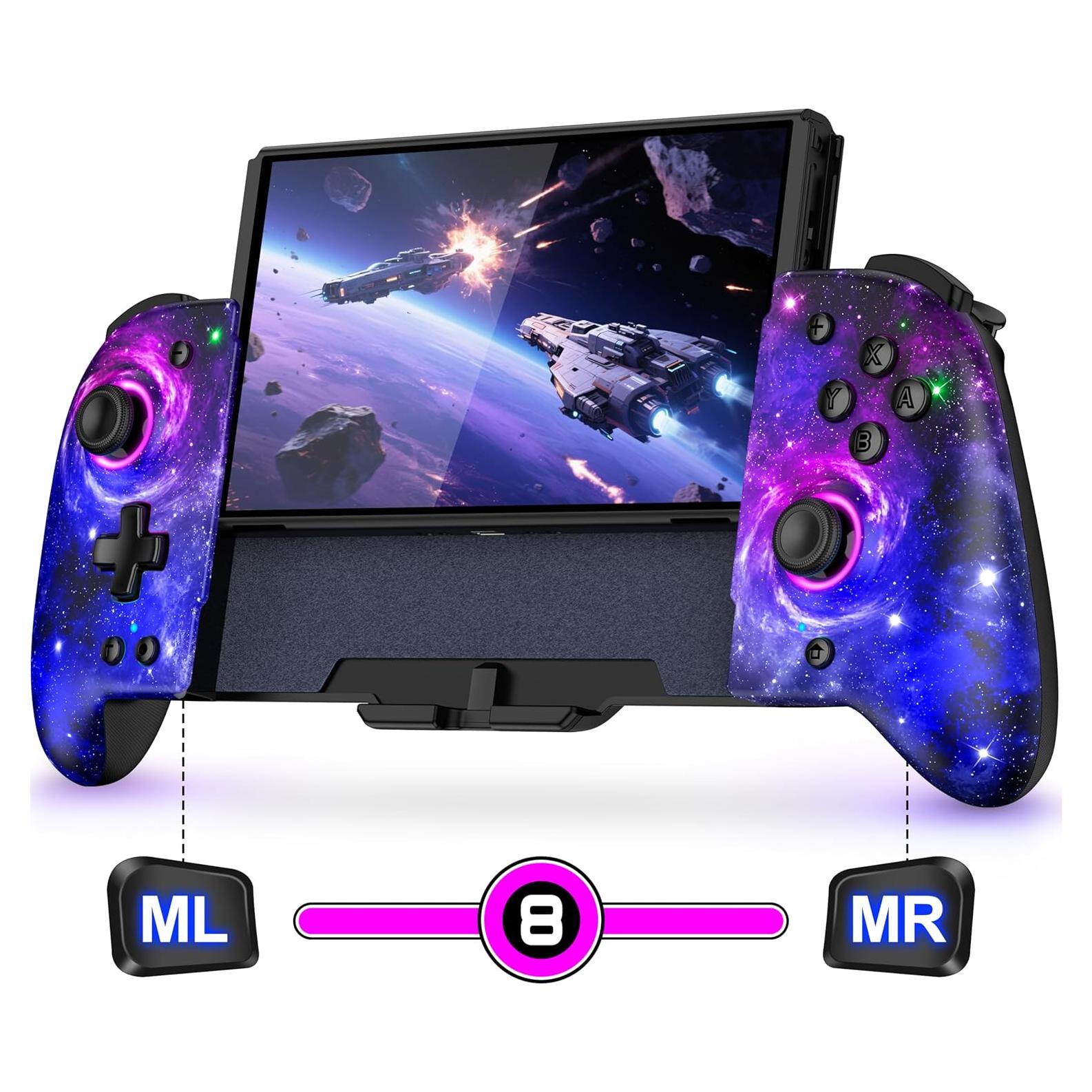 Controlador Inalámbrico Spican para Nintendo Switch/OLED - Joypad Ergonómico con Luces