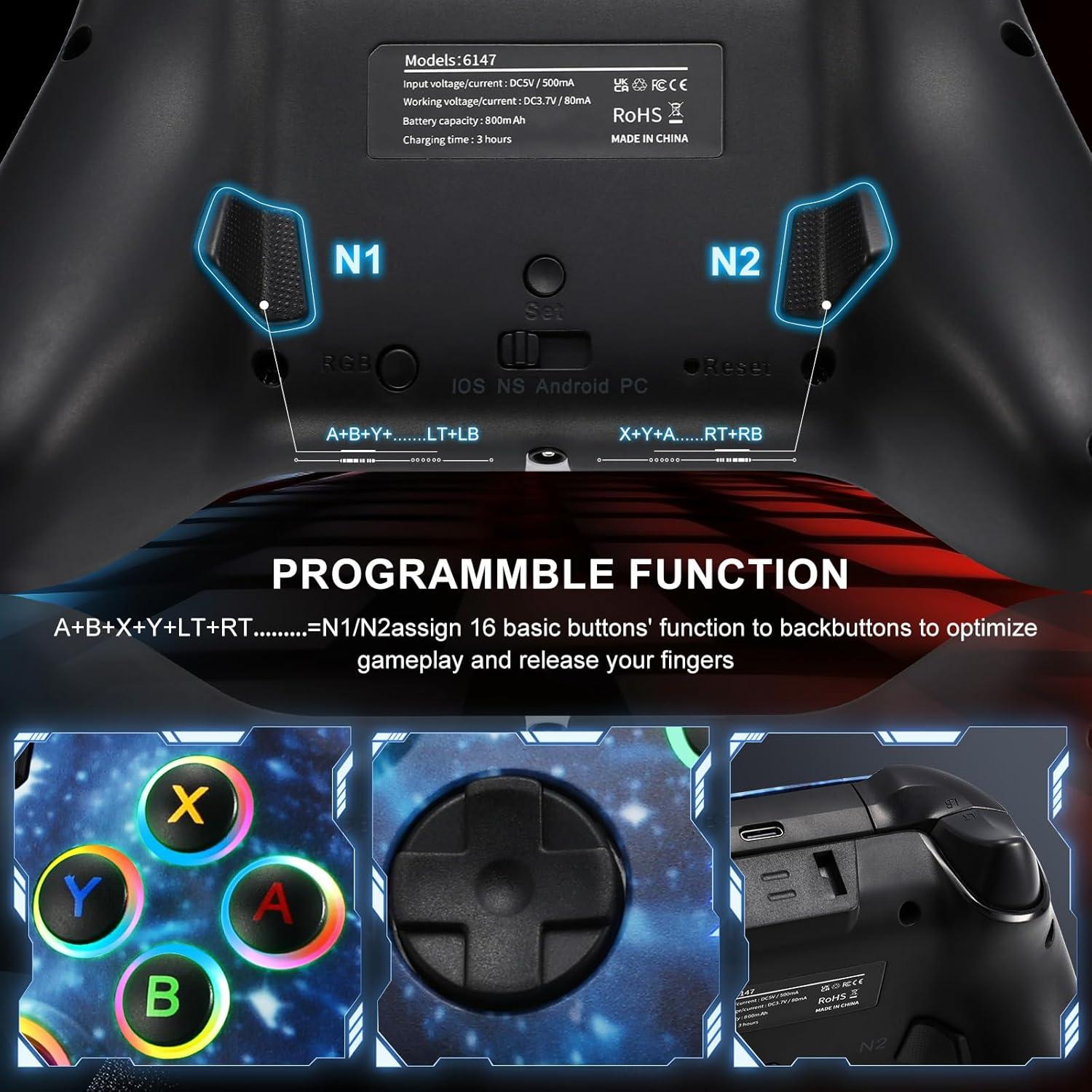 Controlador Pro Inalámbrico Azul Nintendool para Switch y PC