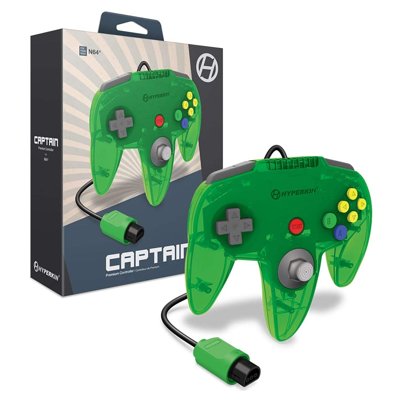 Controlador Premium Hyperkin Capitán N64 Verde Lima 3.05m