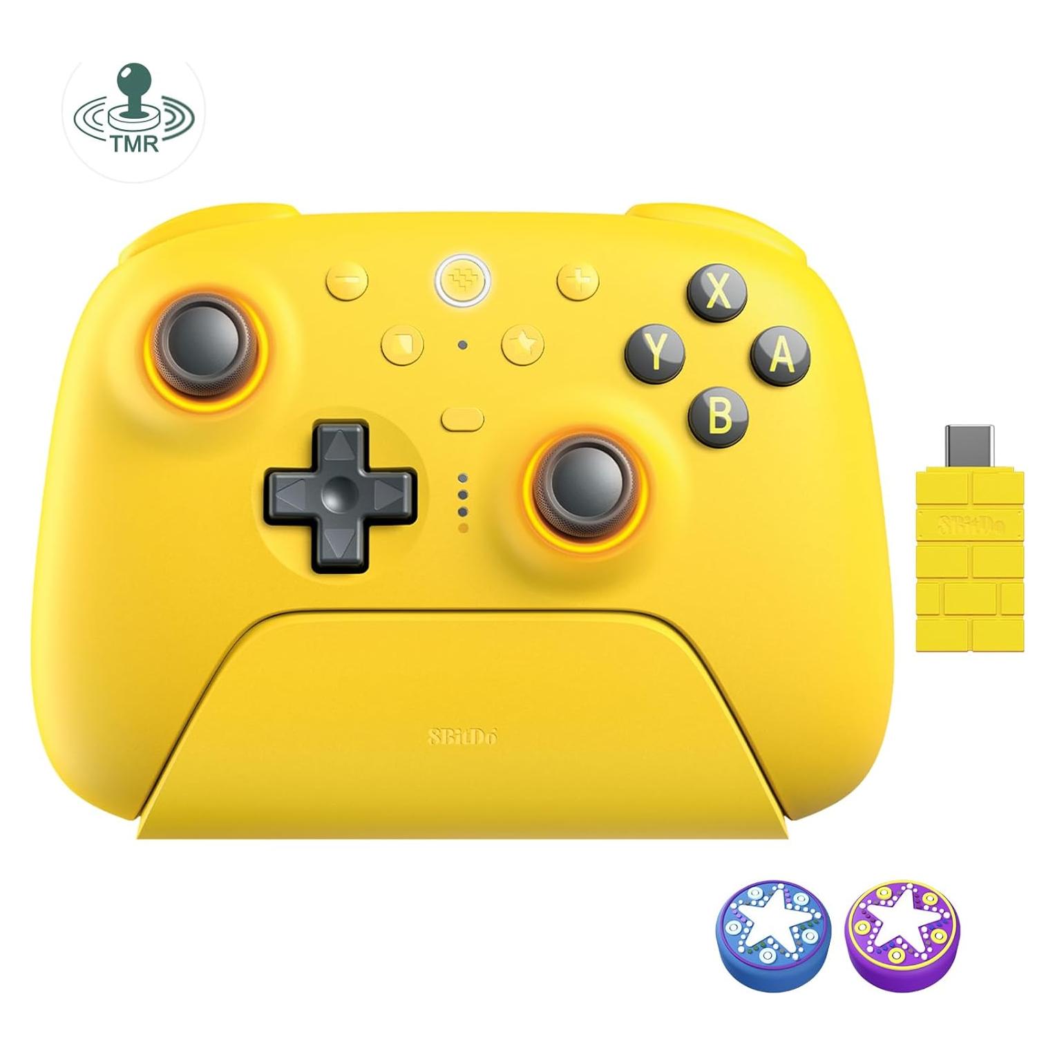 Controlador Bluetooth 8BitDo Ultimate 2 para Switch y PC Amarillo