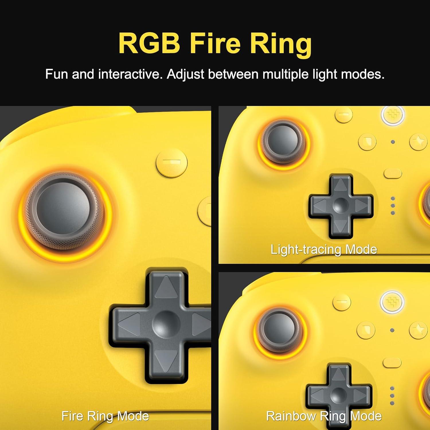 Controlador Bluetooth 8BitDo Ultimate 2 para Switch y PC Amarillo