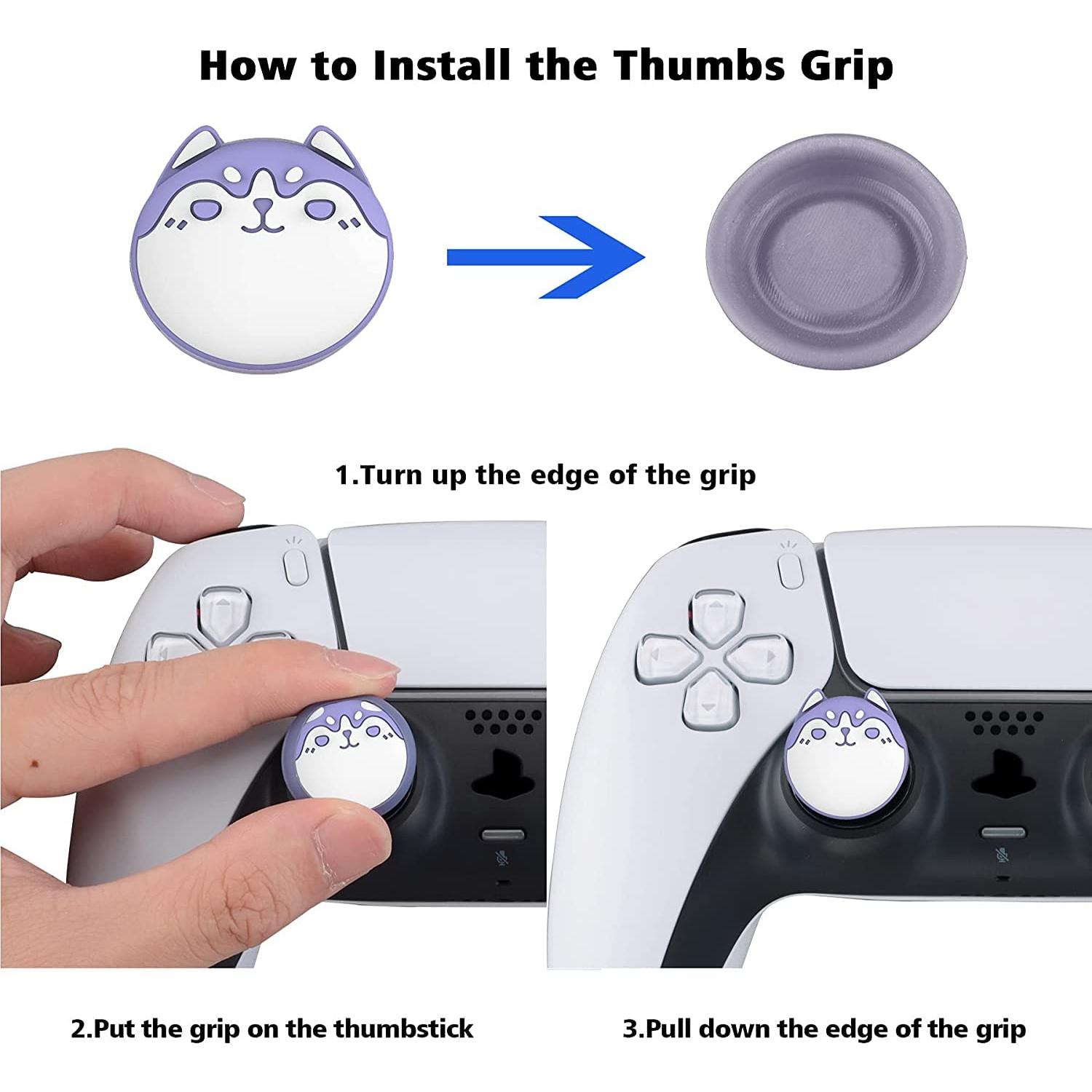 Tapones de Joystick PlayVital para PS5/Xbox/Switch - Conejo y Ardilla