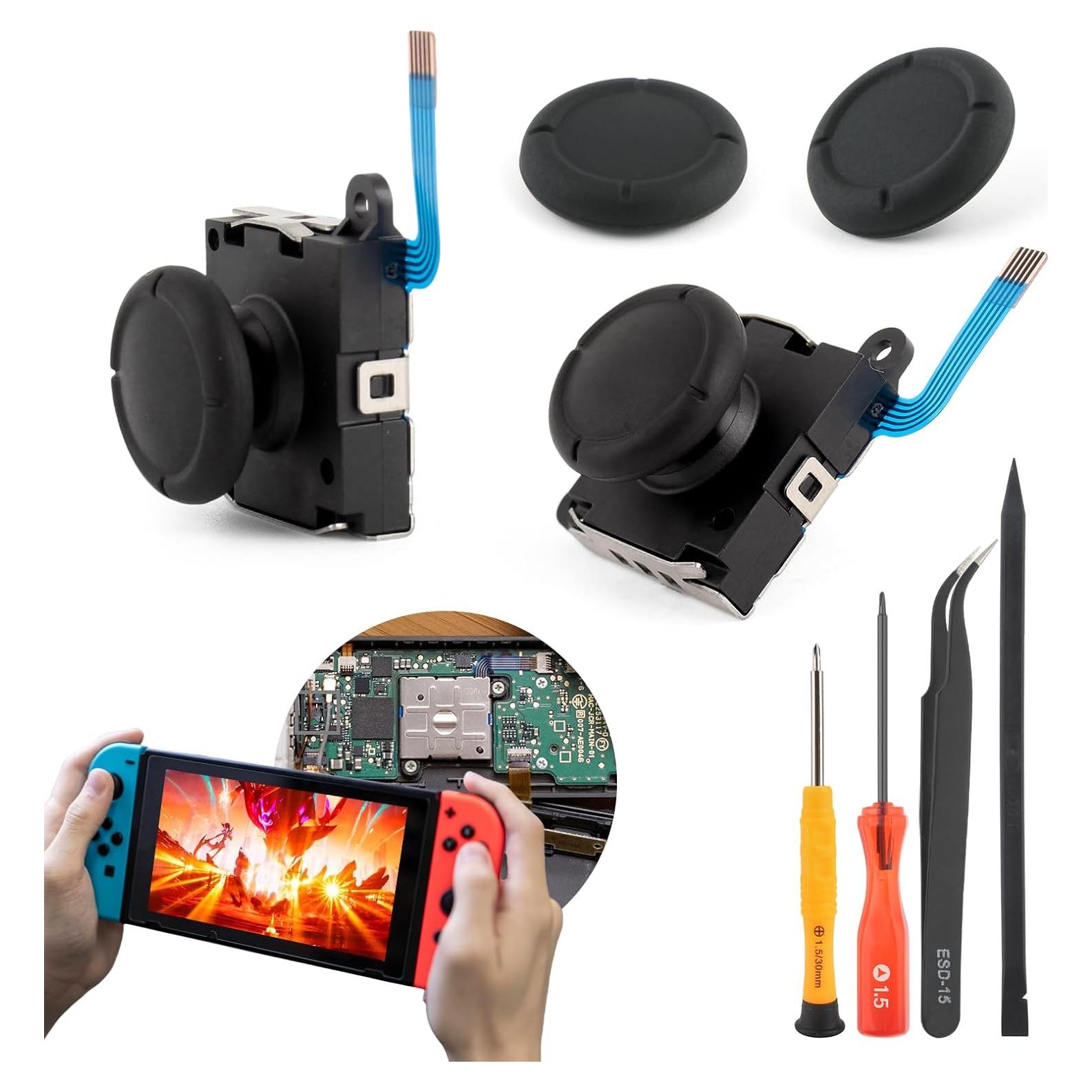 Paquete de 2 Joysticks 3D para Nintendo Switch Lite/OLED - Negro