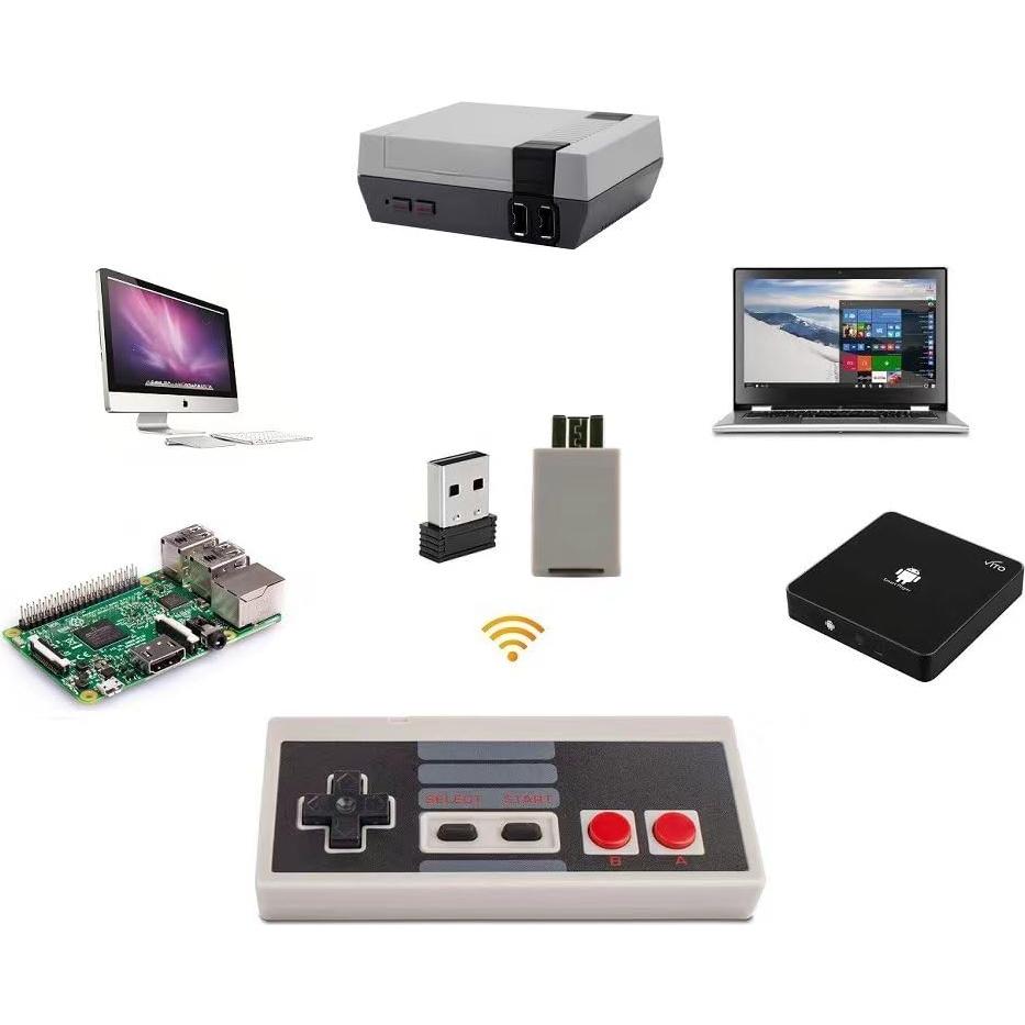 Controlador Inalámbrico ZAMPAM para Mini NES con Adaptador USB