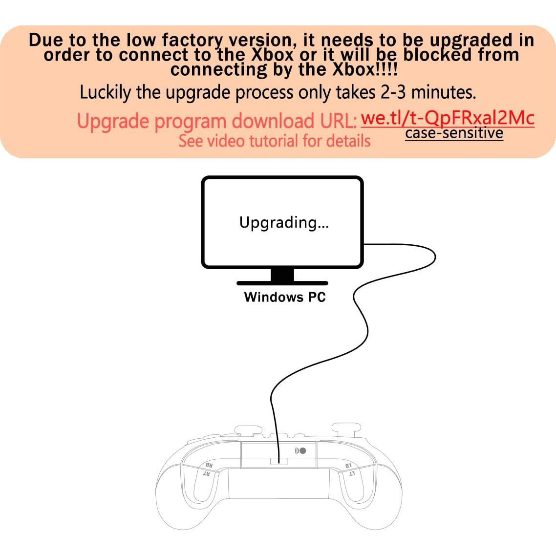 Controlador Inalámbrico Dinosoo para Xbox One/Series X|S - Naranja y Gris