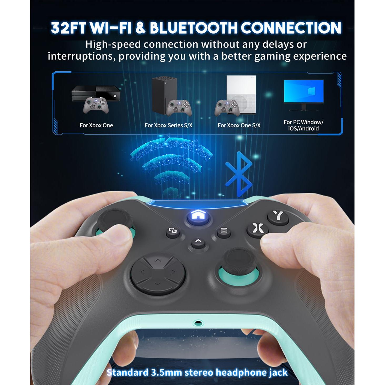 Controlador Inalámbrico Dinosoo para Xbox One/Series X|S - Naranja y Gris