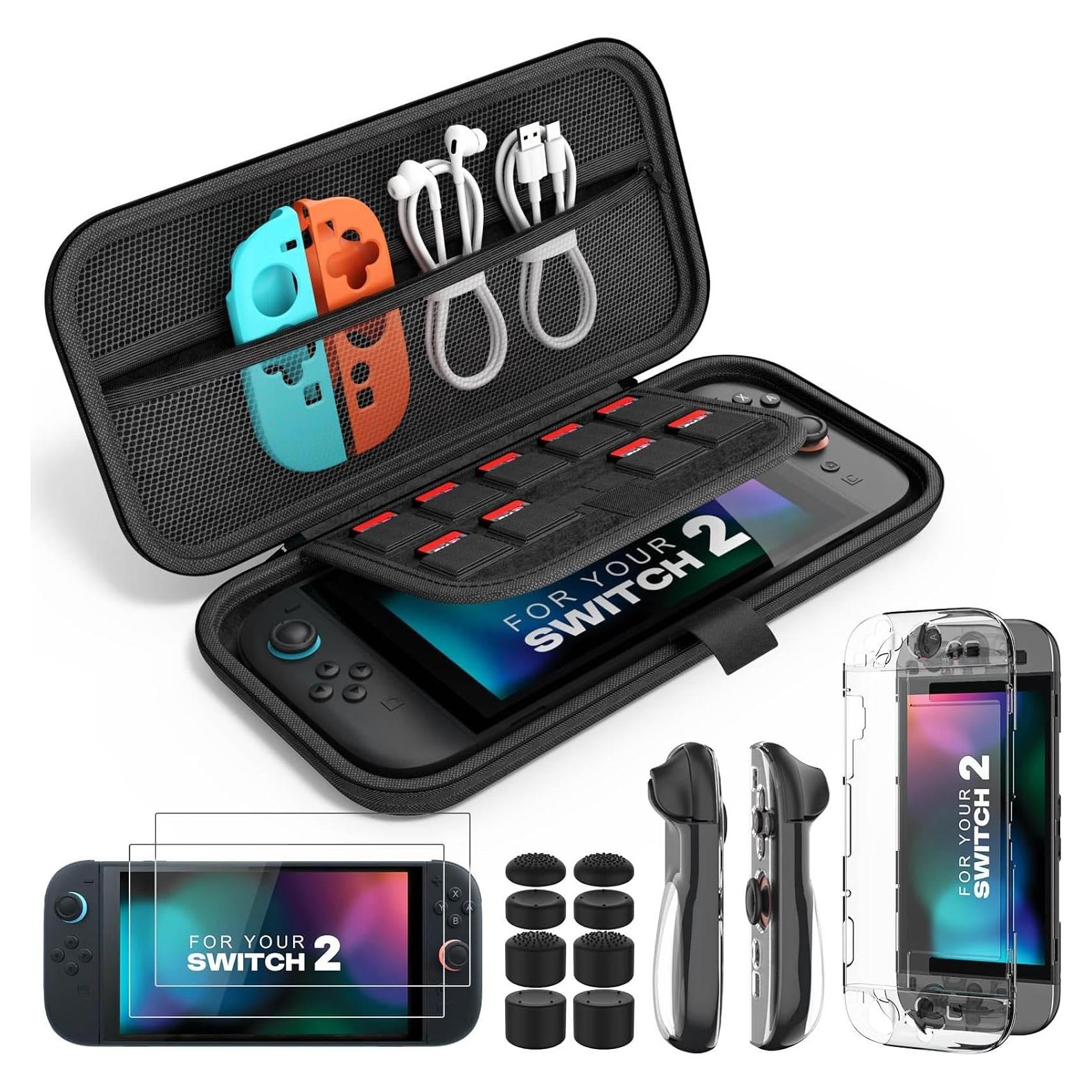 Kit de Accesorios MoKo 14 en 1 para Nintendo Switch 2 Negro