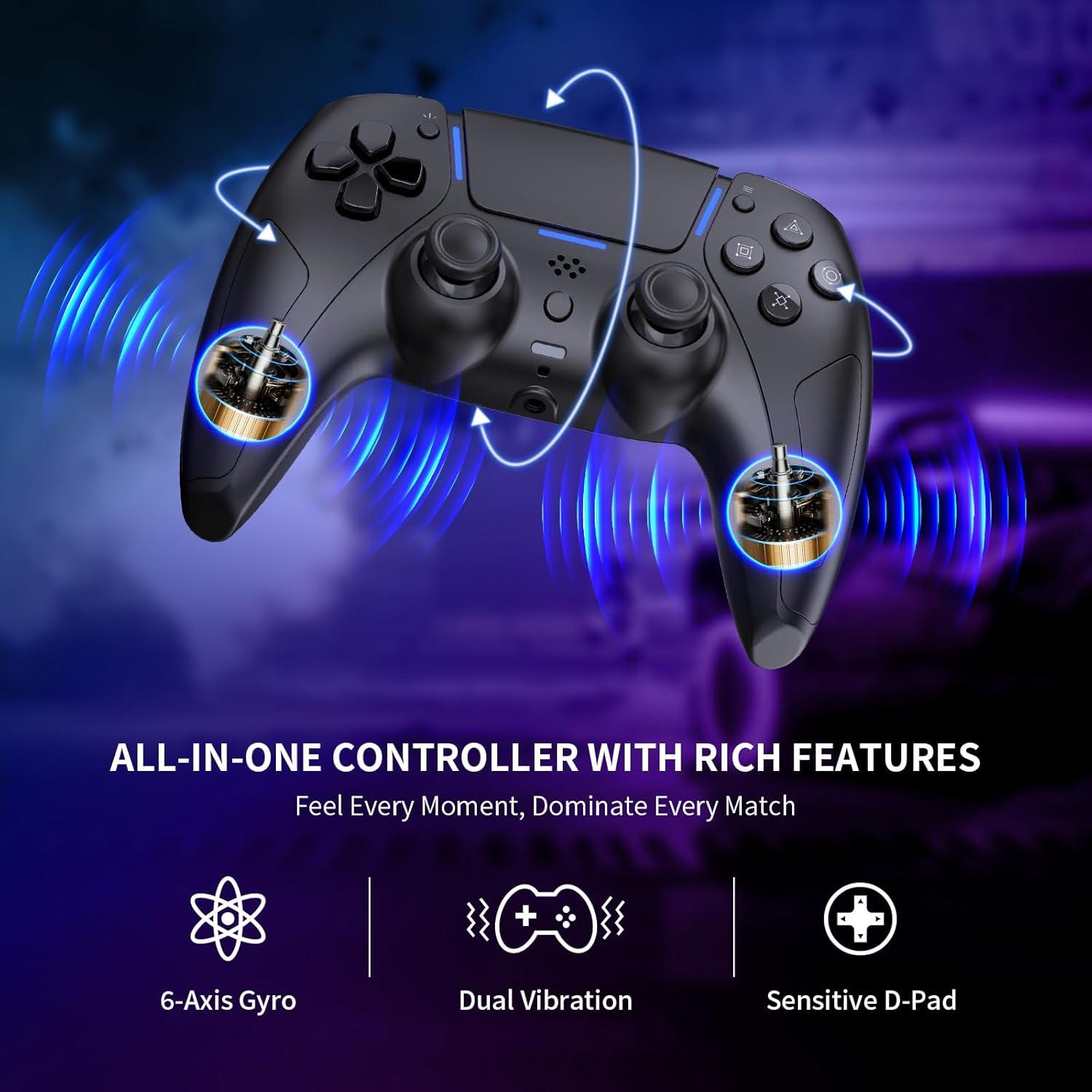 Controlador Inalámbrico JDDWIN para PS5/PC/Steam Deck - Negro