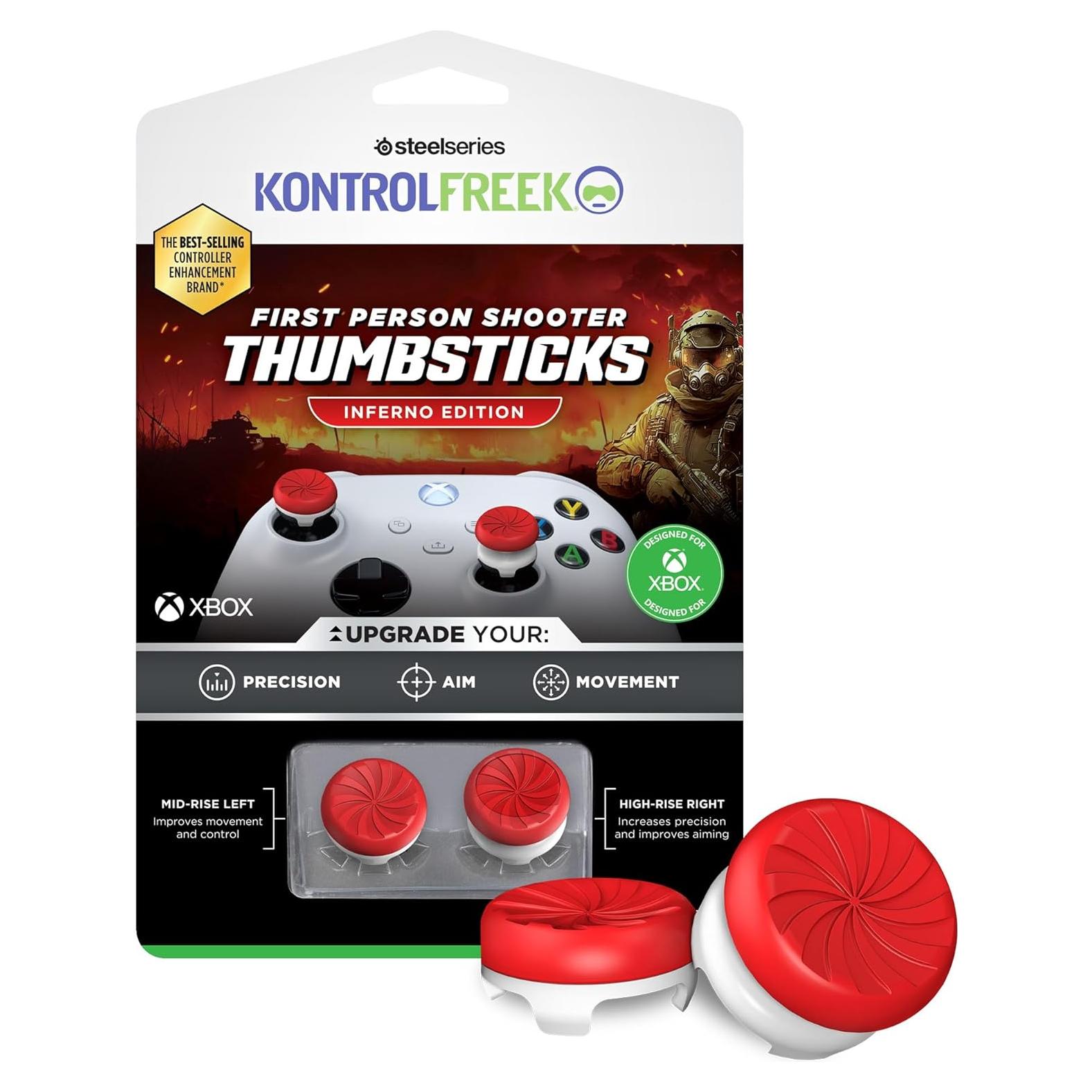 KontrolFreek FPS Freek Inferno para Xbox One/Series X - Thumbsticks Rojo/Blanco