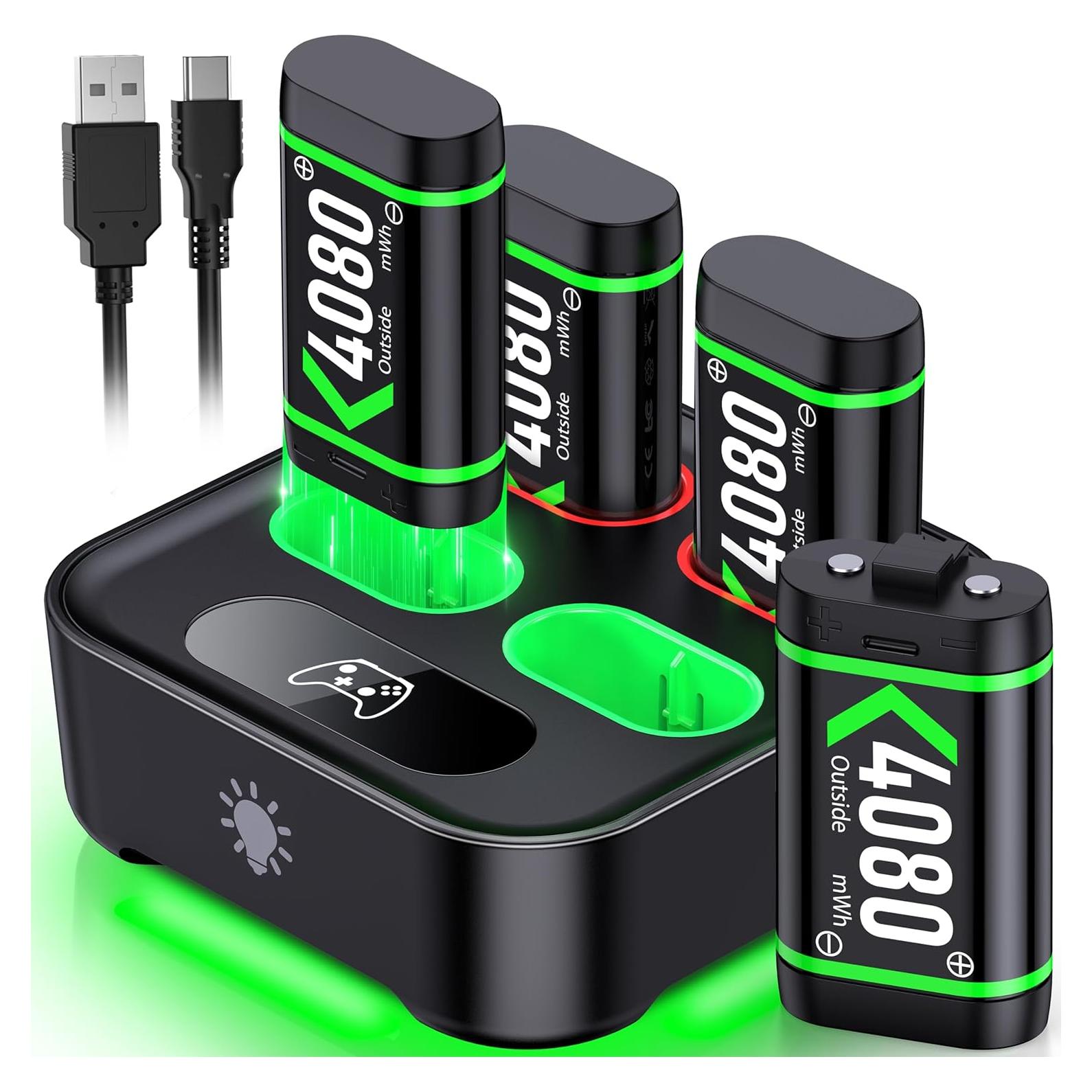 Baterías Recargables NinjajoyOX 4x4080mAh para Xbox