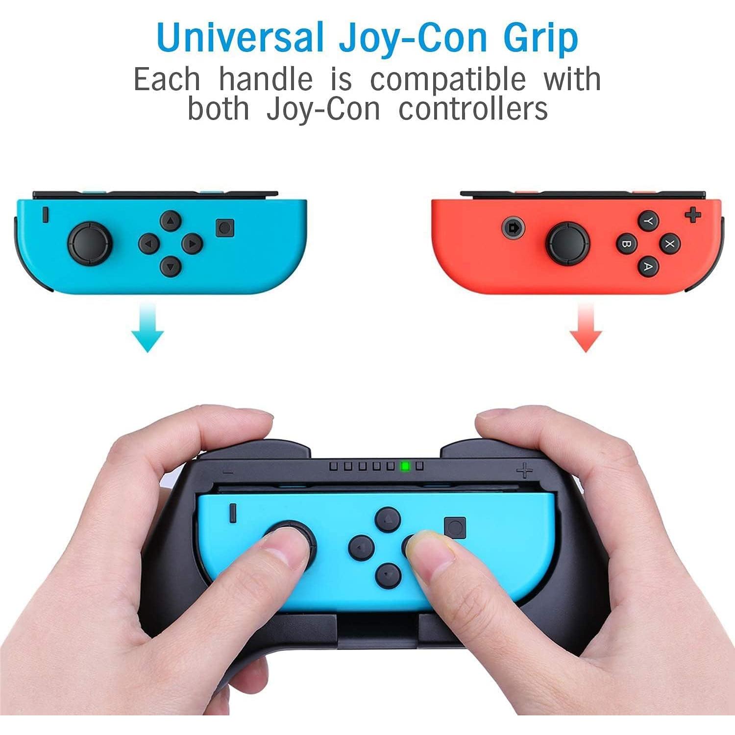 Agarraderas para Joy-Con Nintendo Switch HEYSTOP 3 en 1 Negro