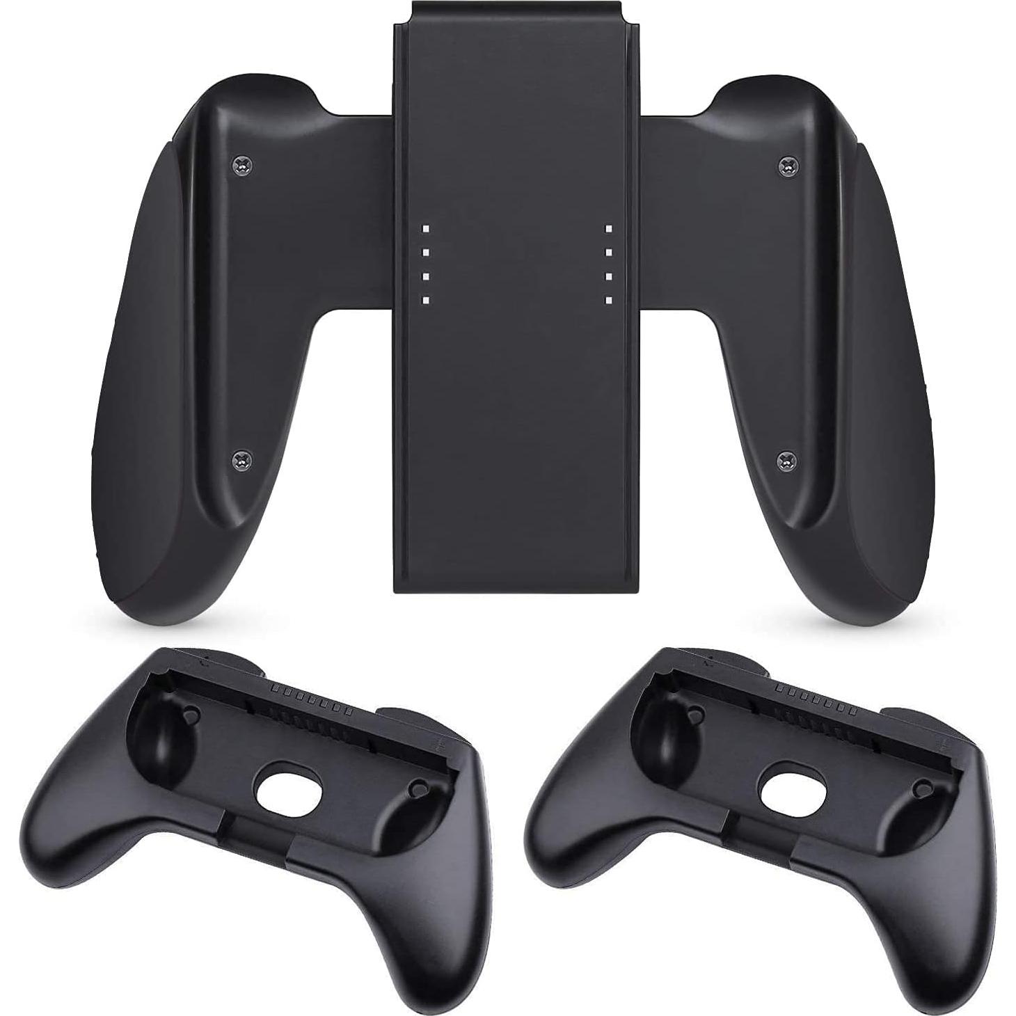 Agarraderas para Joy-Con Nintendo Switch HEYSTOP 3 en 1 Negro