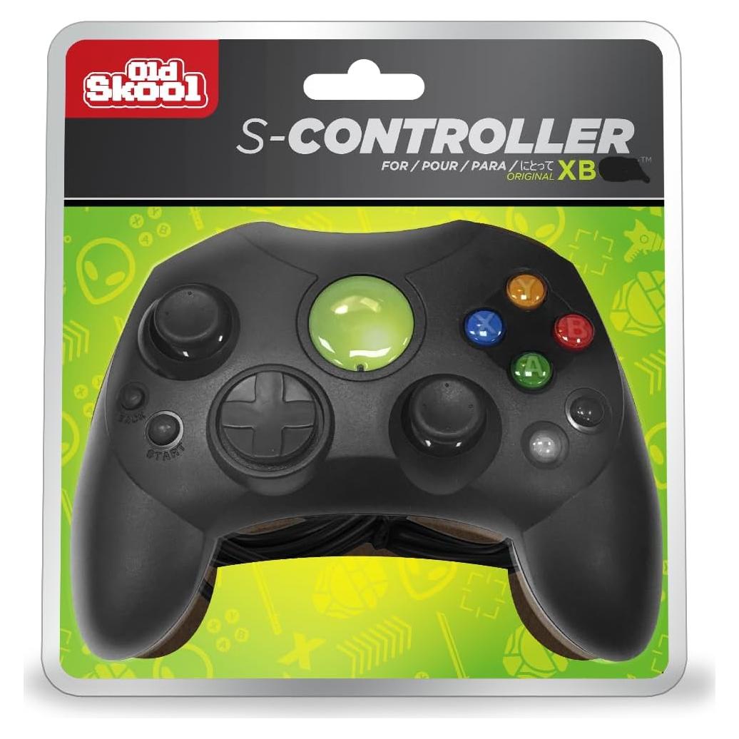 Controlador Old Skool S-Type con cable para Xbox Original - Negro