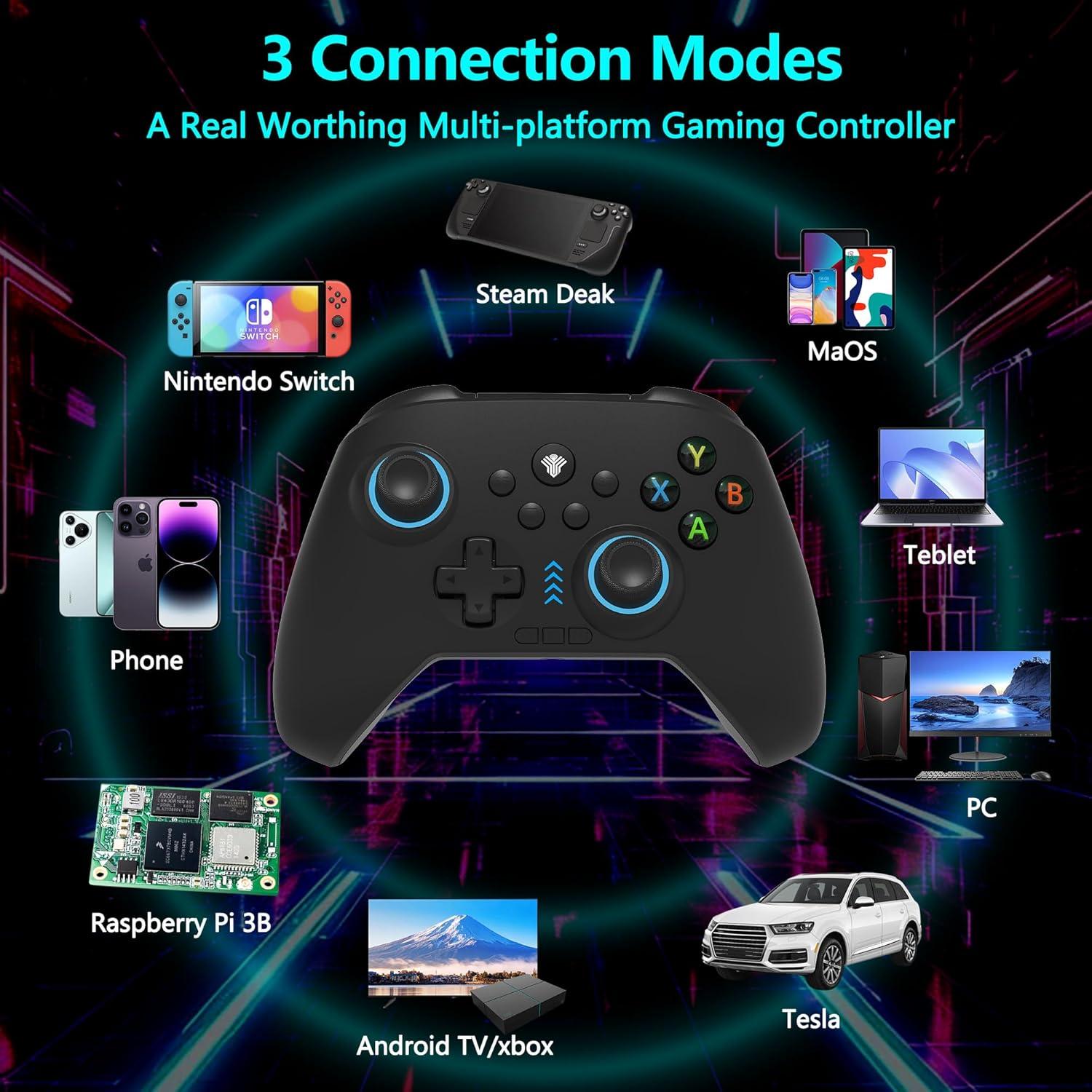 Controlador Inalámbrico YUYIU 2.4G para PC y Switch RGB
