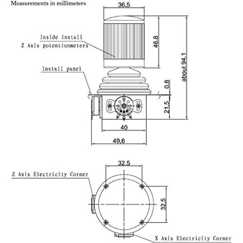 Joystick ServoCity 3 Funciones con Resorte y Potenciómetro 5K