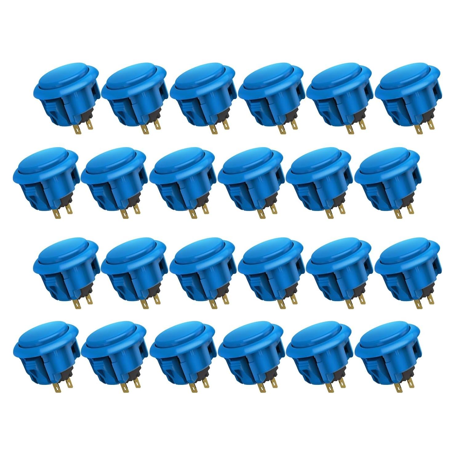 Botones de Arcade QANBA D-lite 30mm Azul Snap-In 24 Pcs
