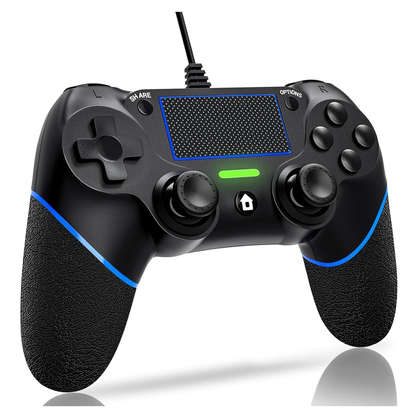 Controlador con cable DIANVEN para PS4 y PC - Negro
