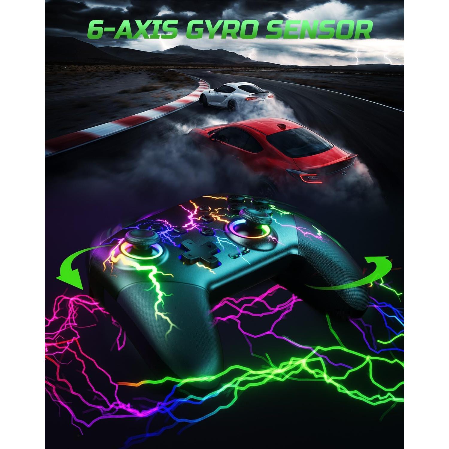 Controlador Inalámbrico VOYEE para Switch/Lite/OLED/PC - RGB 1000mAh