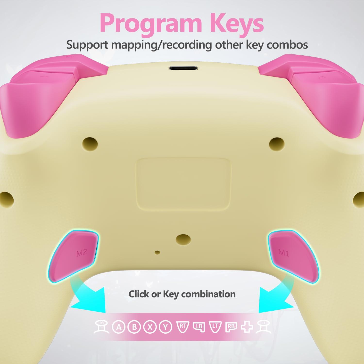 Controlador Inalámbrico CHENGDAO para Switch y PC Amarillo