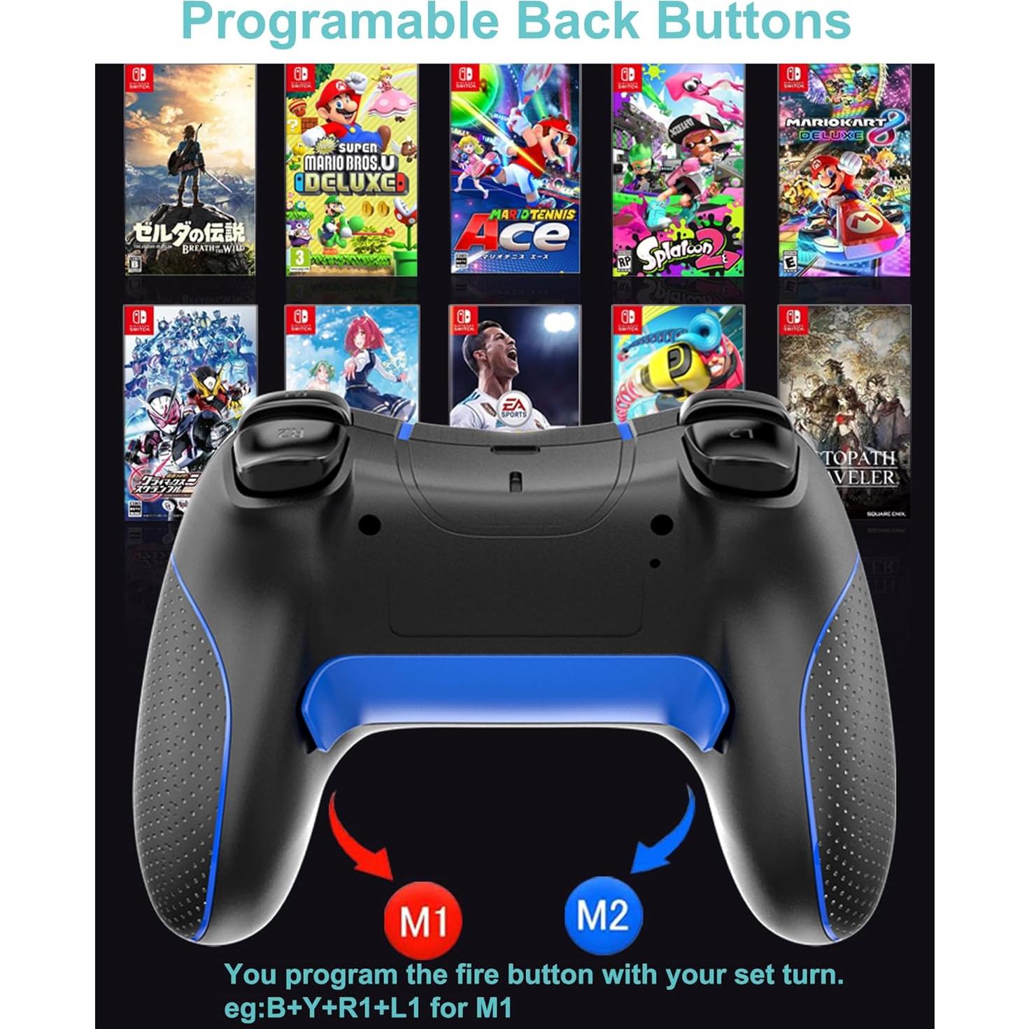 Controlador Inalámbrico Cehensy Pro para Nintendo Switch - Negro/Azul
