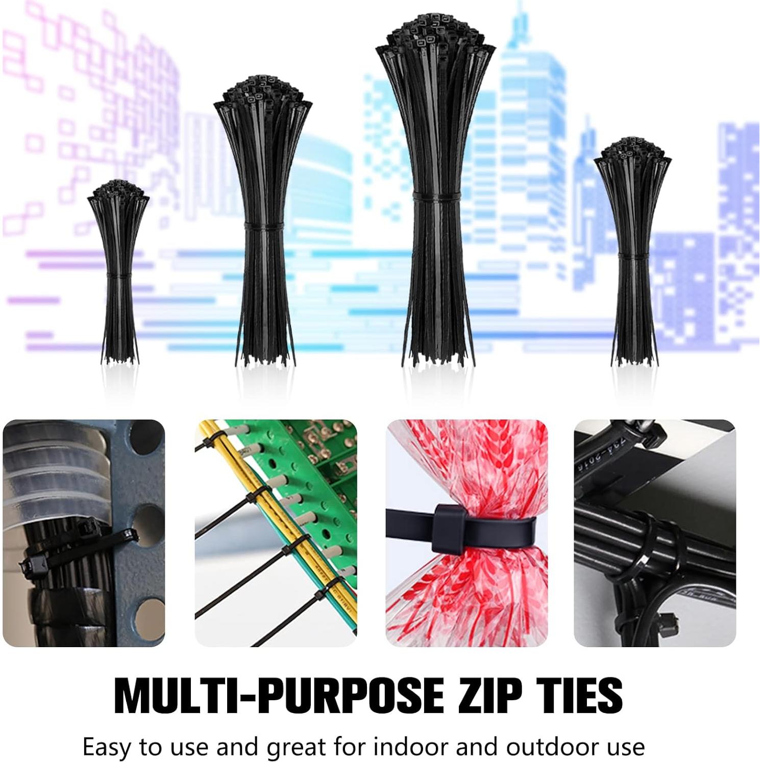 Ataduras de Cables HAVE ME TD 400 Piezas Nylon Negro