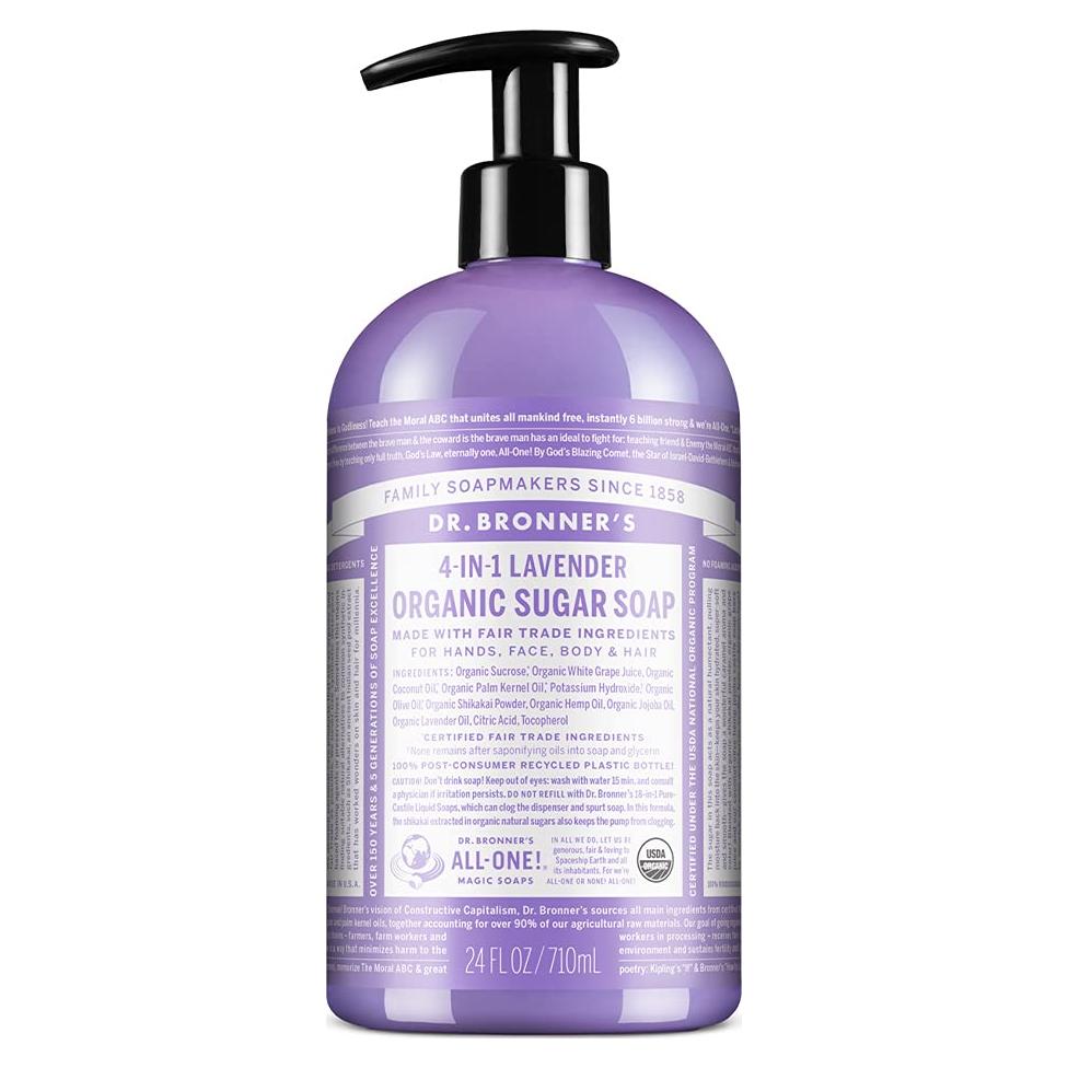 Jabón Orgánico Dr. Bronner's Lavanda 710ml - 4 en 1 Vegano