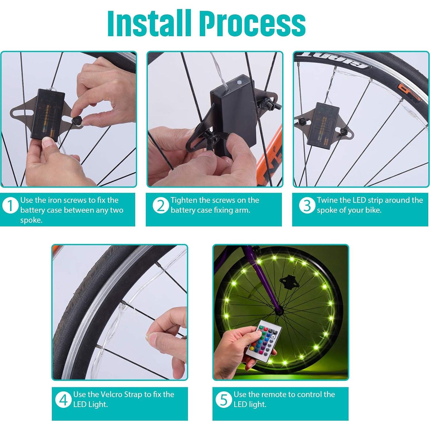 Luces LED para Ruedas de Bicicleta Waybelive 2 Neumáticos