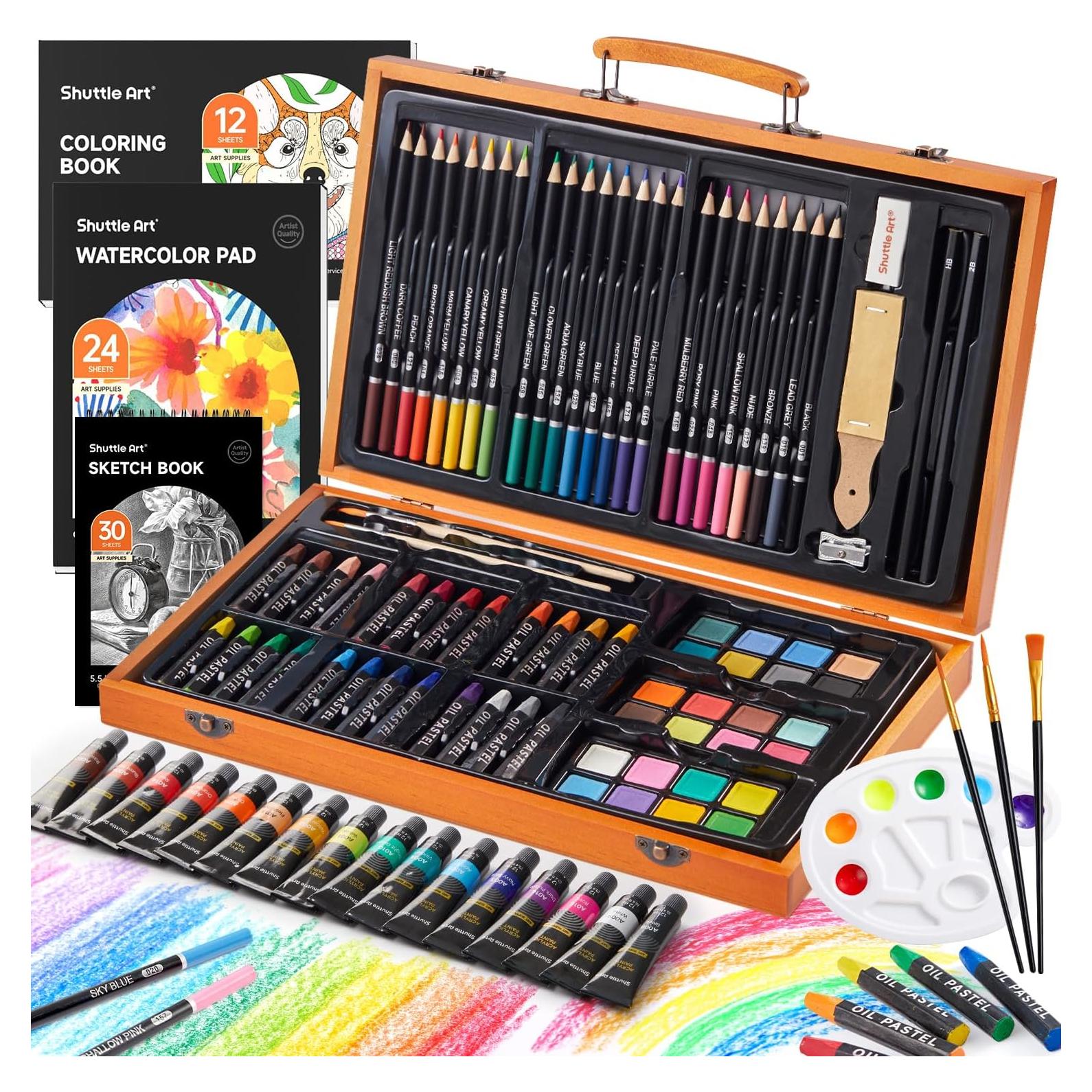 Set de Arte Deluxe Shuttle Art 118 Piezas en Caja de Madera