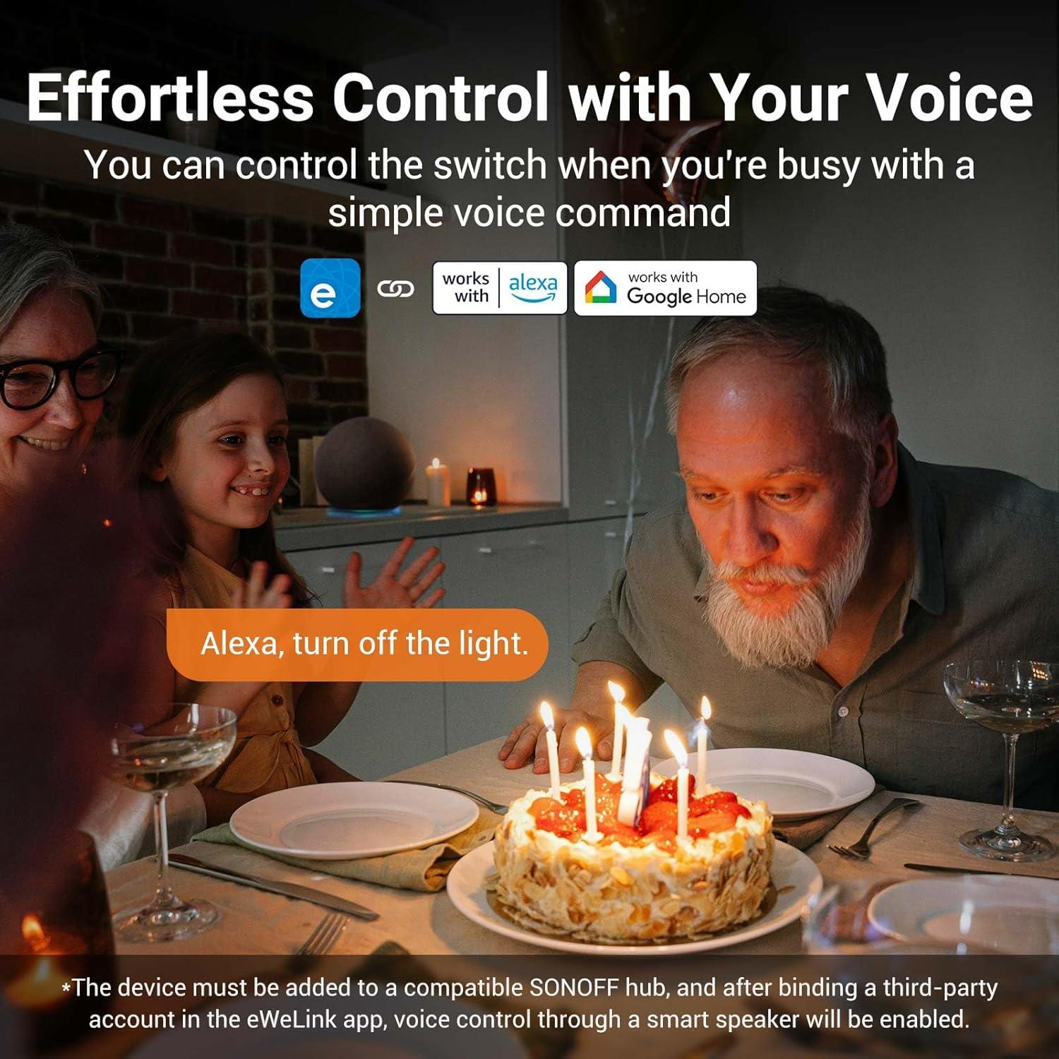 Interruptor de Luz Inteligente SONOFF ZBM5-1C, Zigbee, Sin Neutro