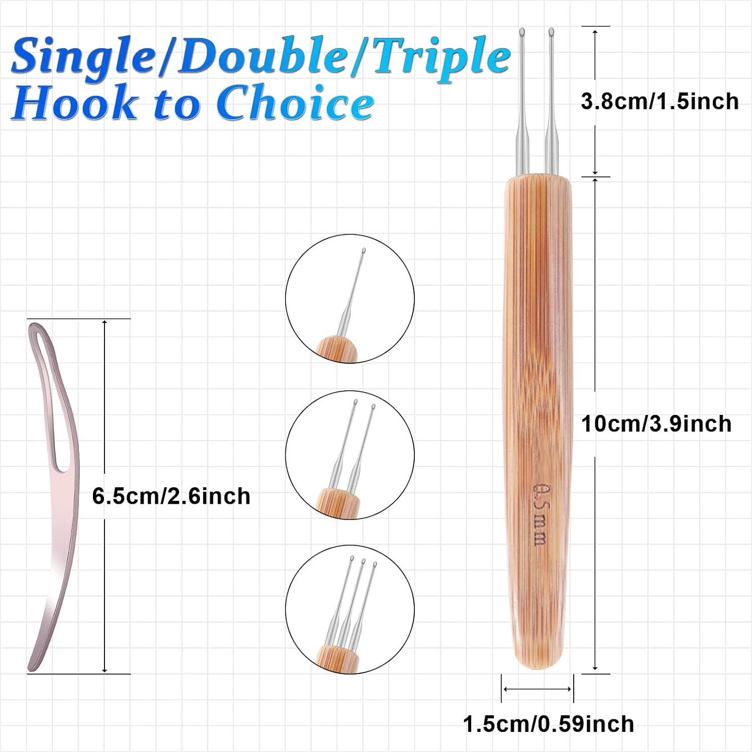 Set de 6 Agujas de Crochet AGBOLO 0.5mm para Dreadlocks