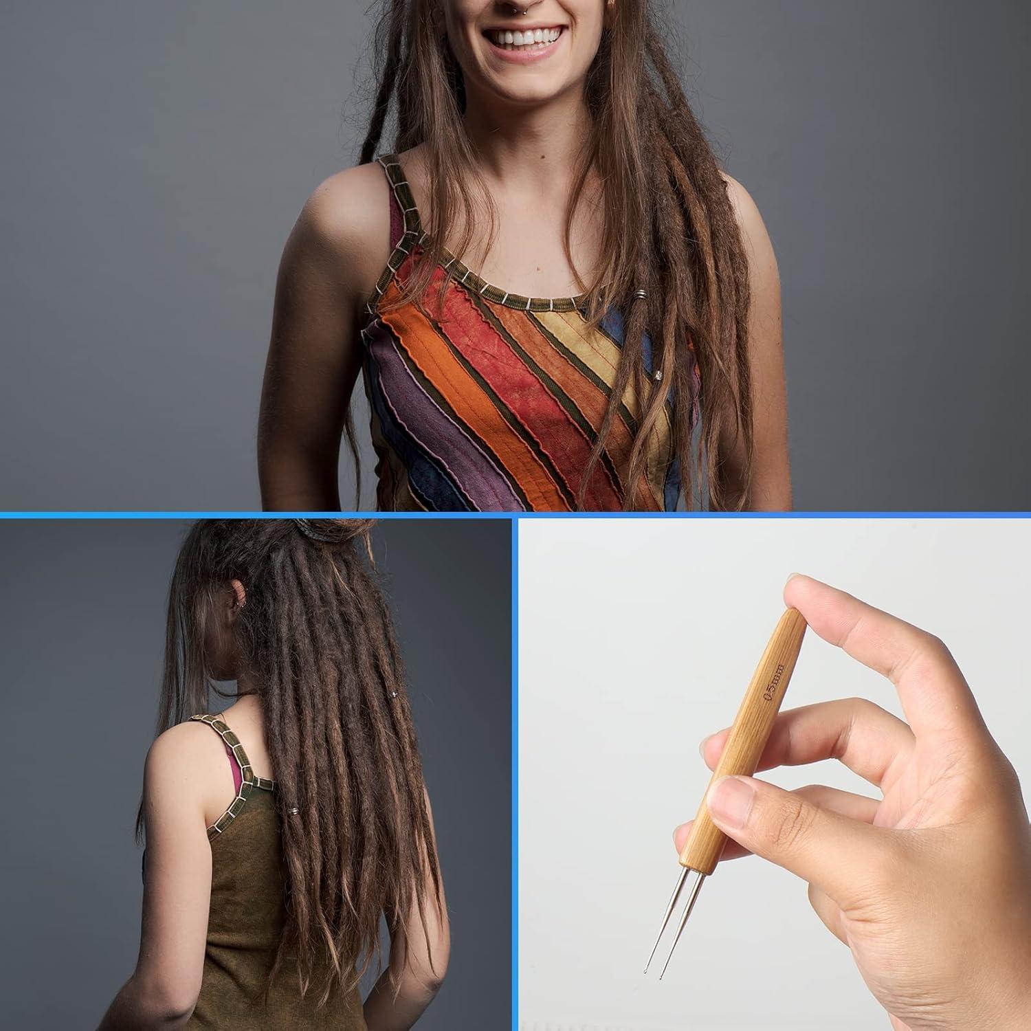 Set de 6 Agujas de Crochet AGBOLO 0.5mm para Dreadlocks