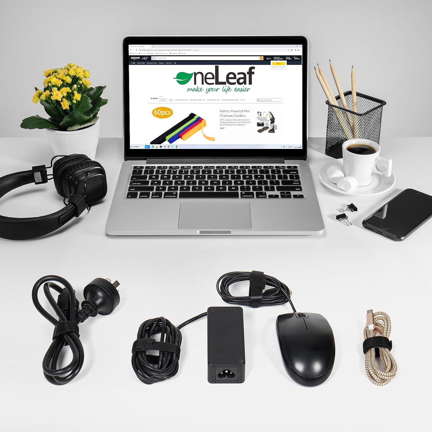 Bridas Reutilizables OneLeaf 80PCS 15,24cm Negras