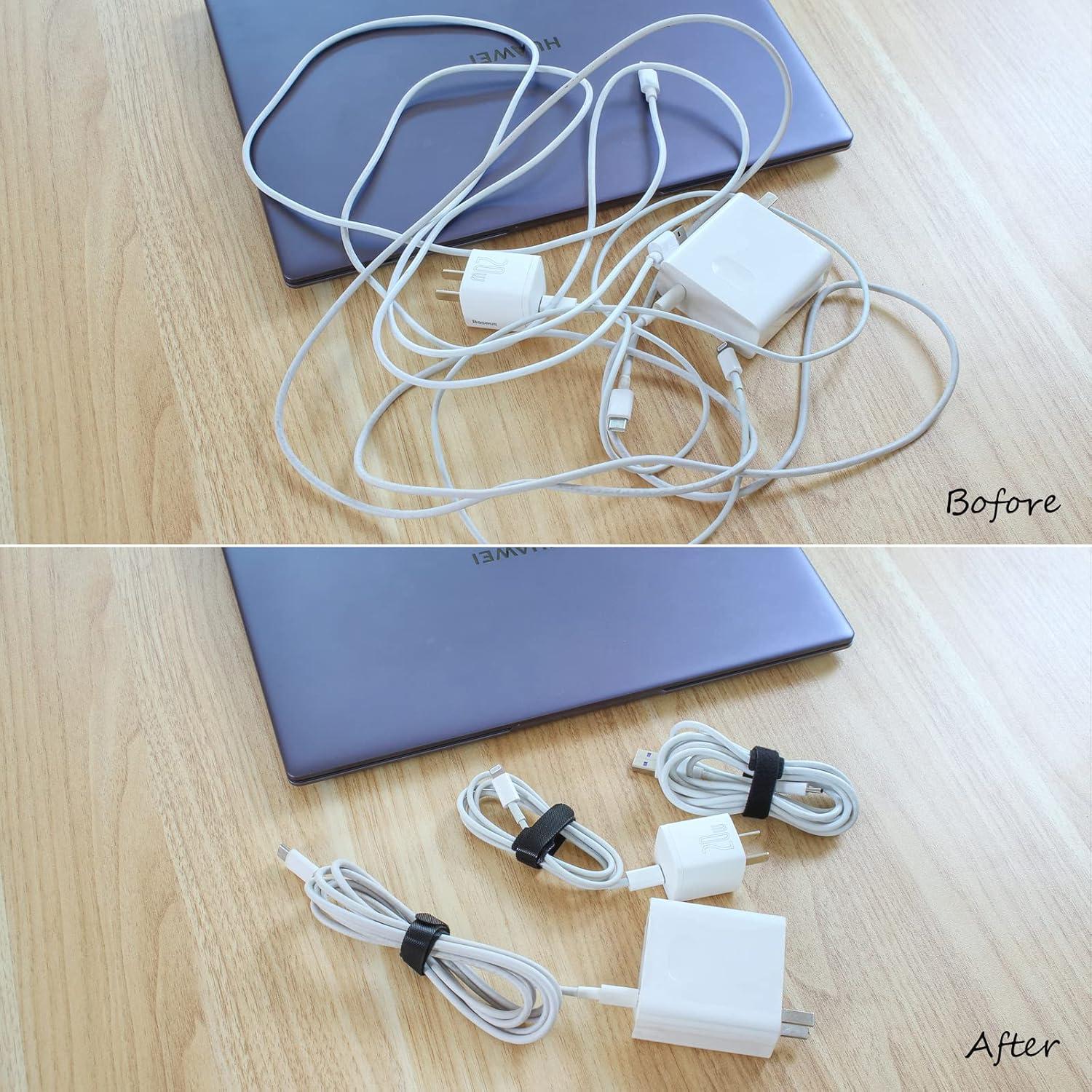 Bridas Reutilizables OneLeaf 80PCS 15,24cm Negras