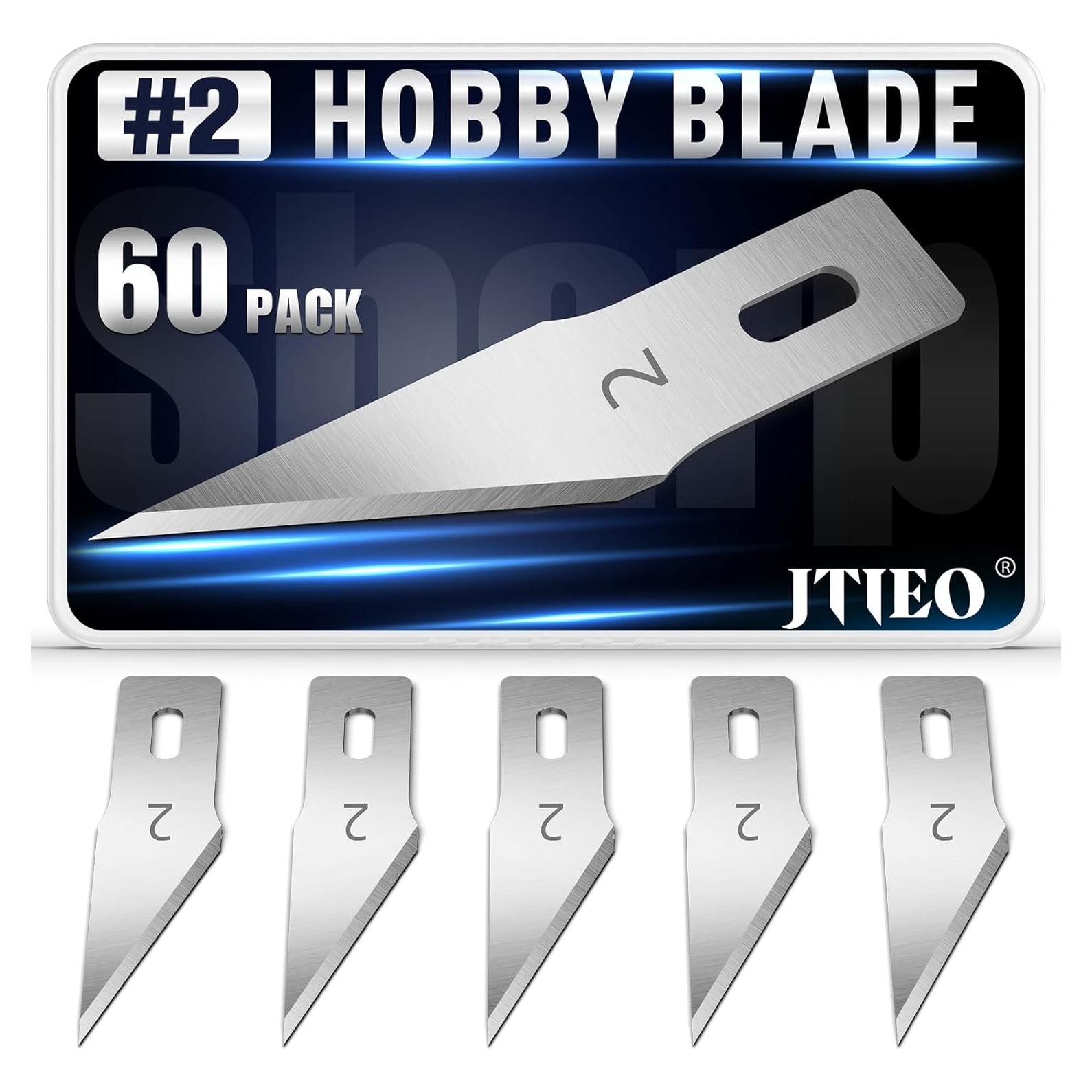 Cuchillas de Cuchillo Exacto #2 JTIEO - 60 Unidades de Acero SK5