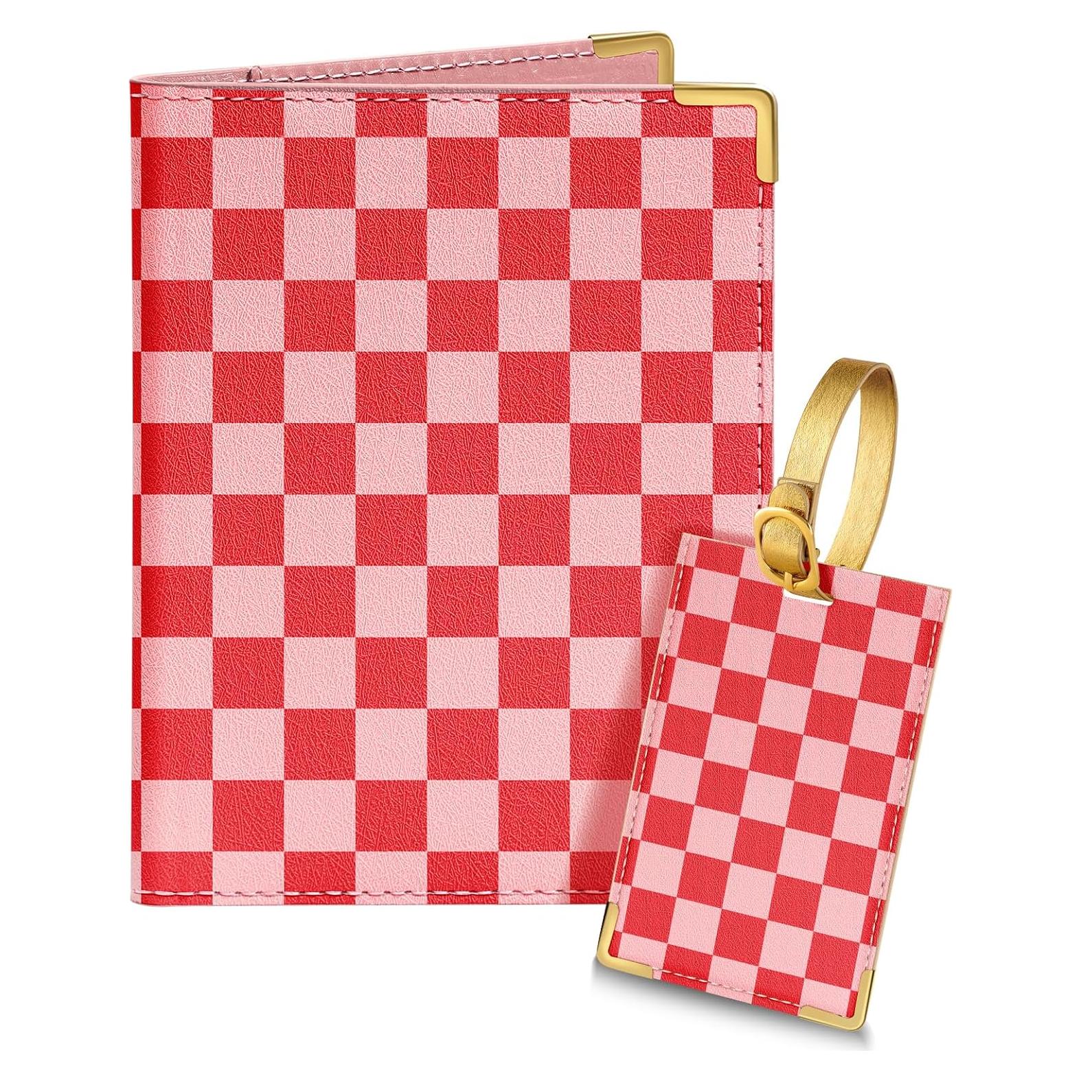 Juego de Funda de Pasaporte y Etiqueta de Equipaje Slohif - Cuero Vegano