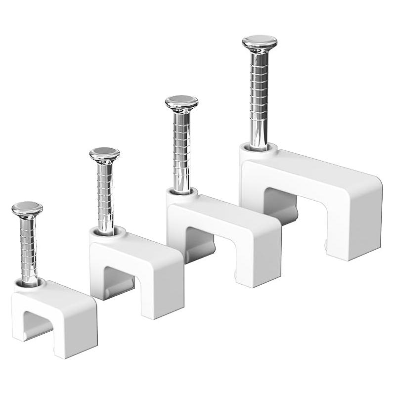 Clips para Cables Jadaol - 400 Piezas, 4 Tamaños, Blanco